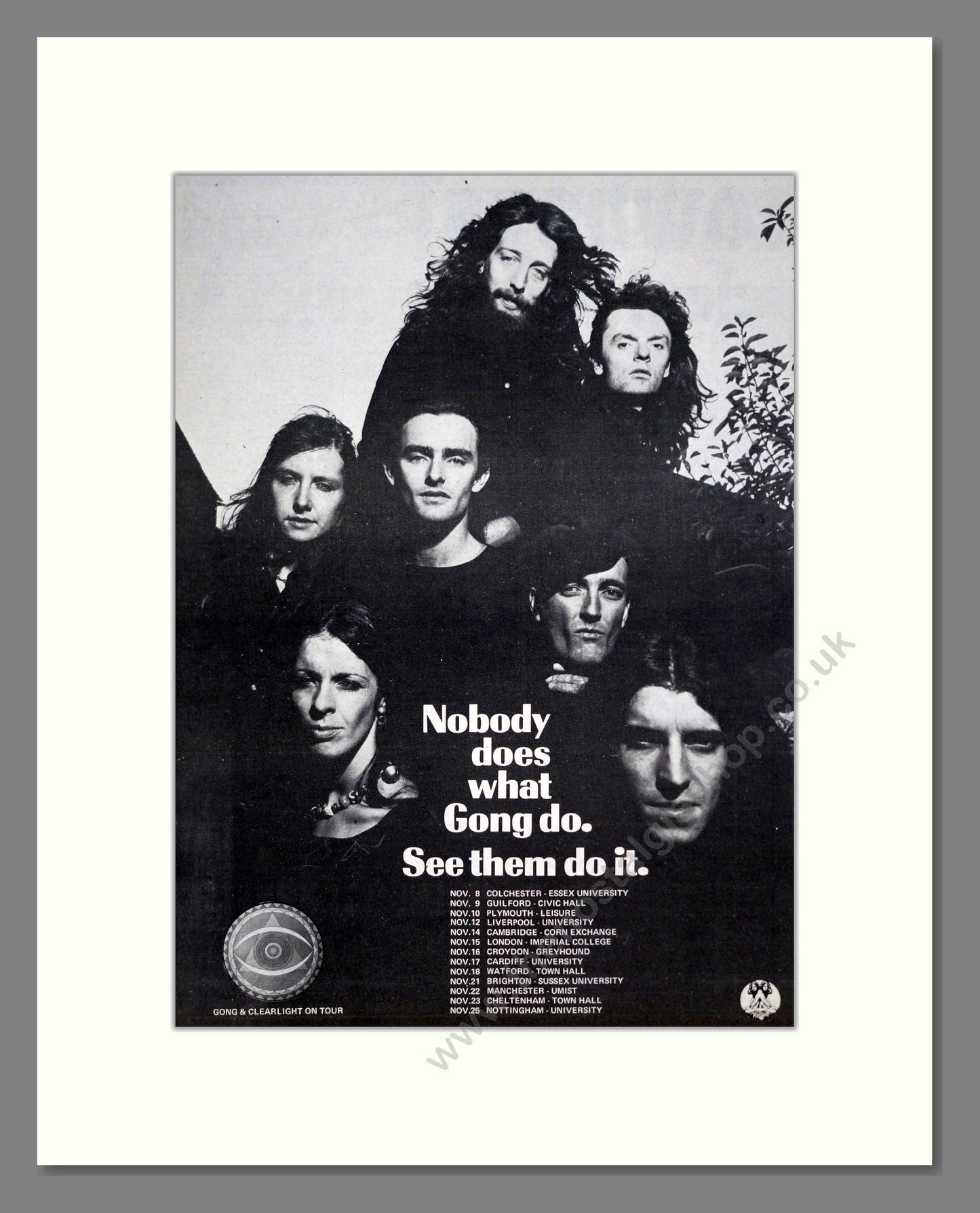 Gong - UK Tour. Vintage Advert 1975 (ref AD20399)