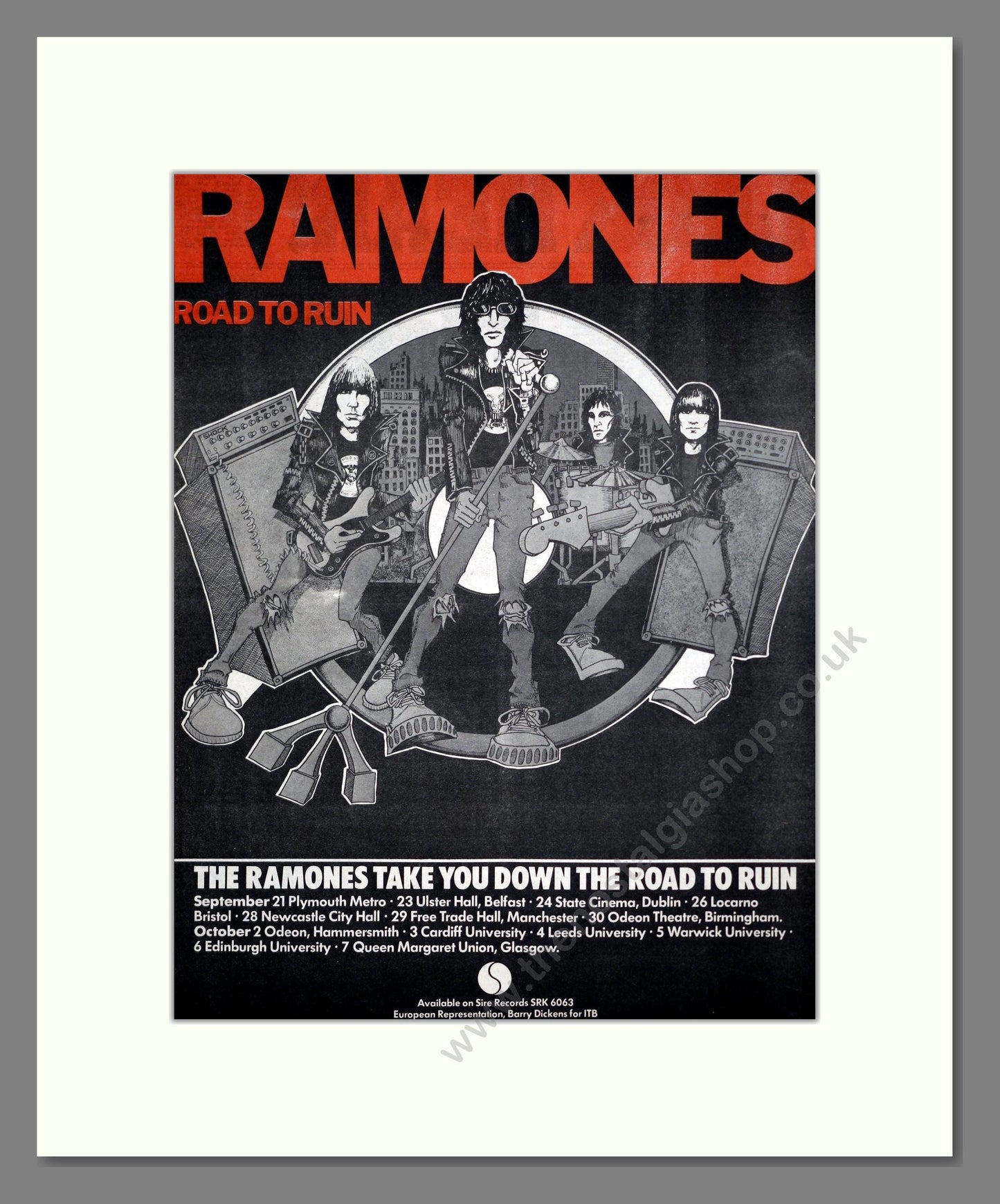 Ramones (The) - UK Tour. Vintage Advert 1978 (ref AD20419)