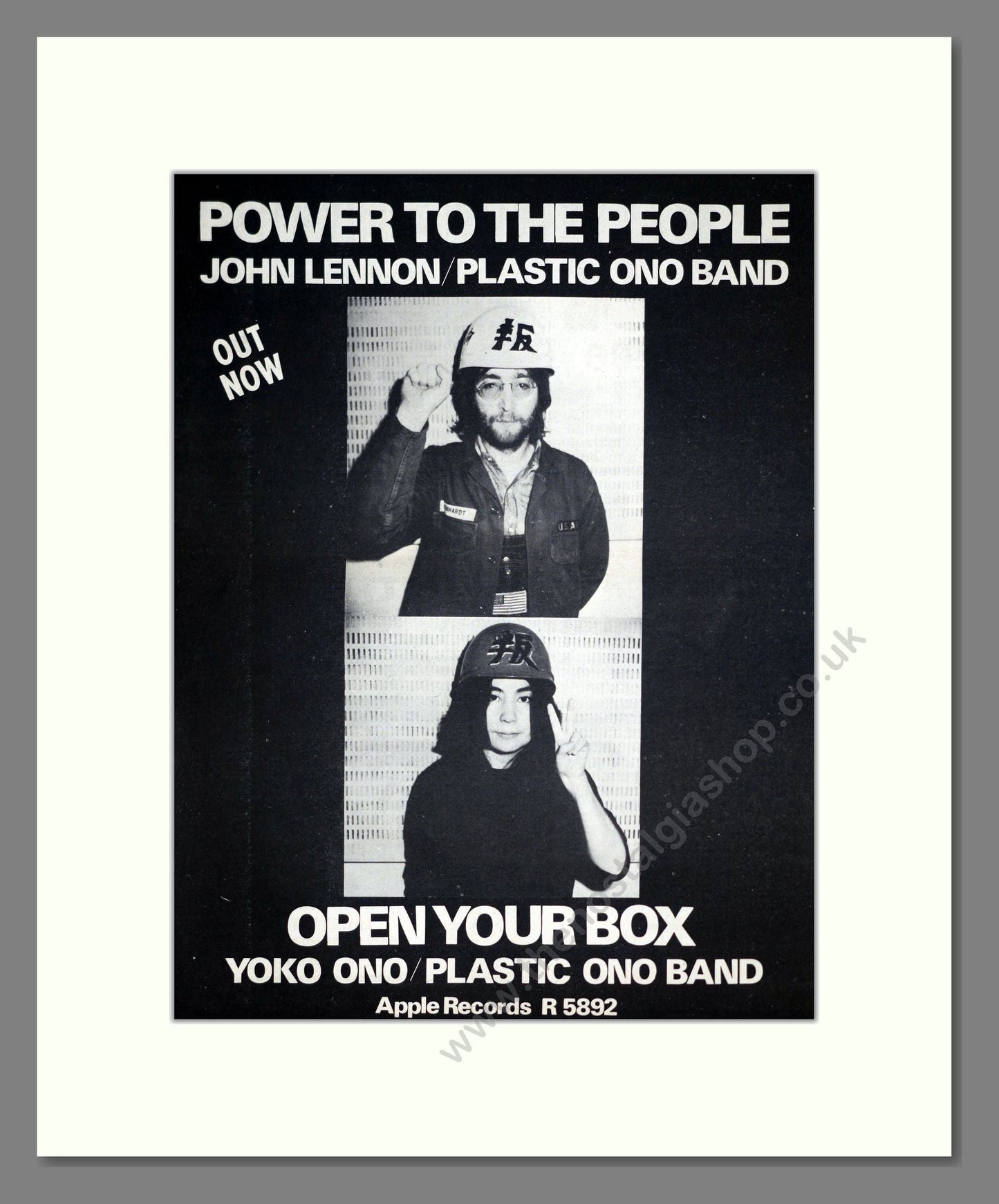 John Lennon / Plastic Ono Band - Open Your Box. Vintage Advert 1971 (ref AD20441)