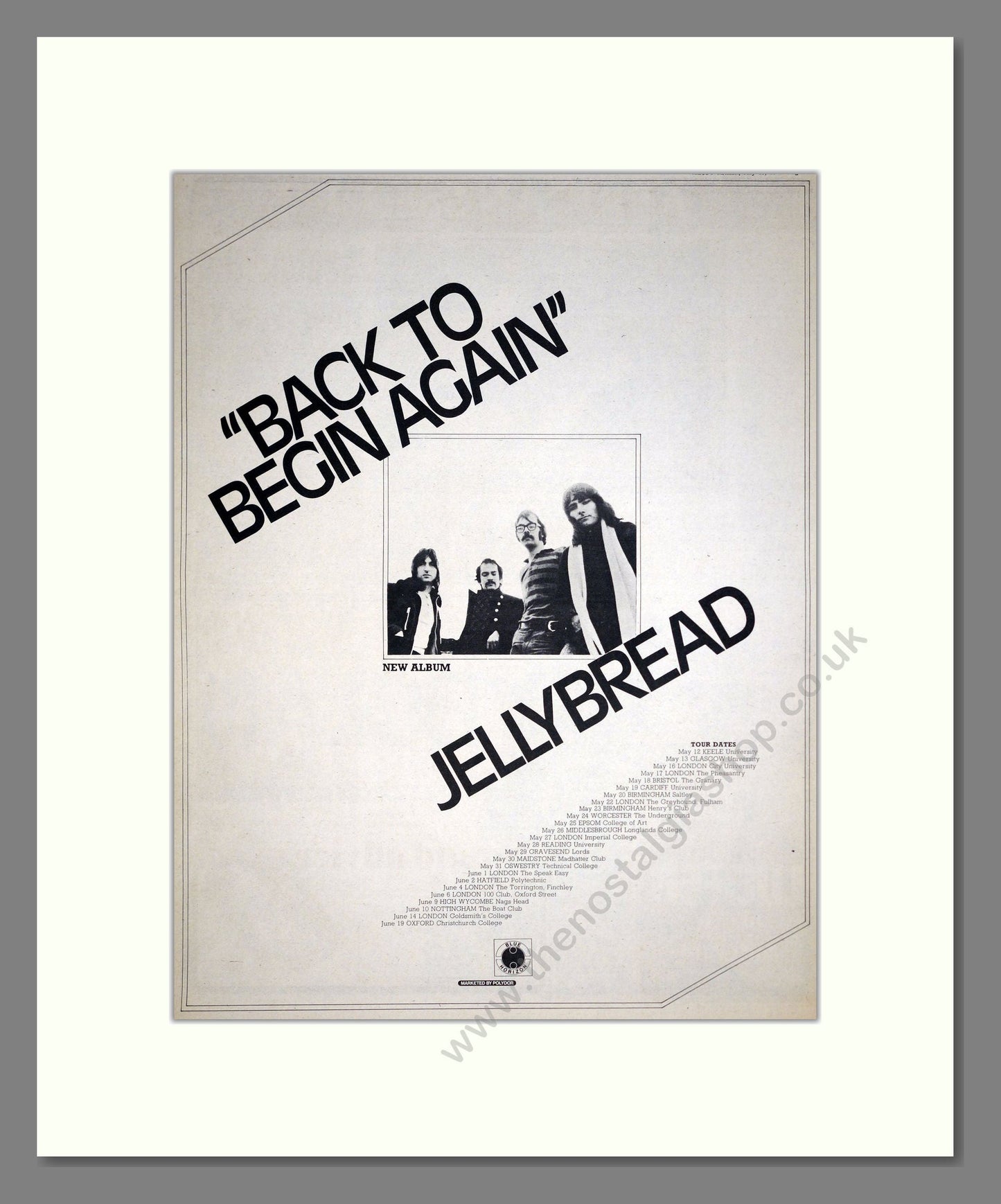Jellybread - Back To Begin Again. Vintage Advert 1972 (ref AD20453)