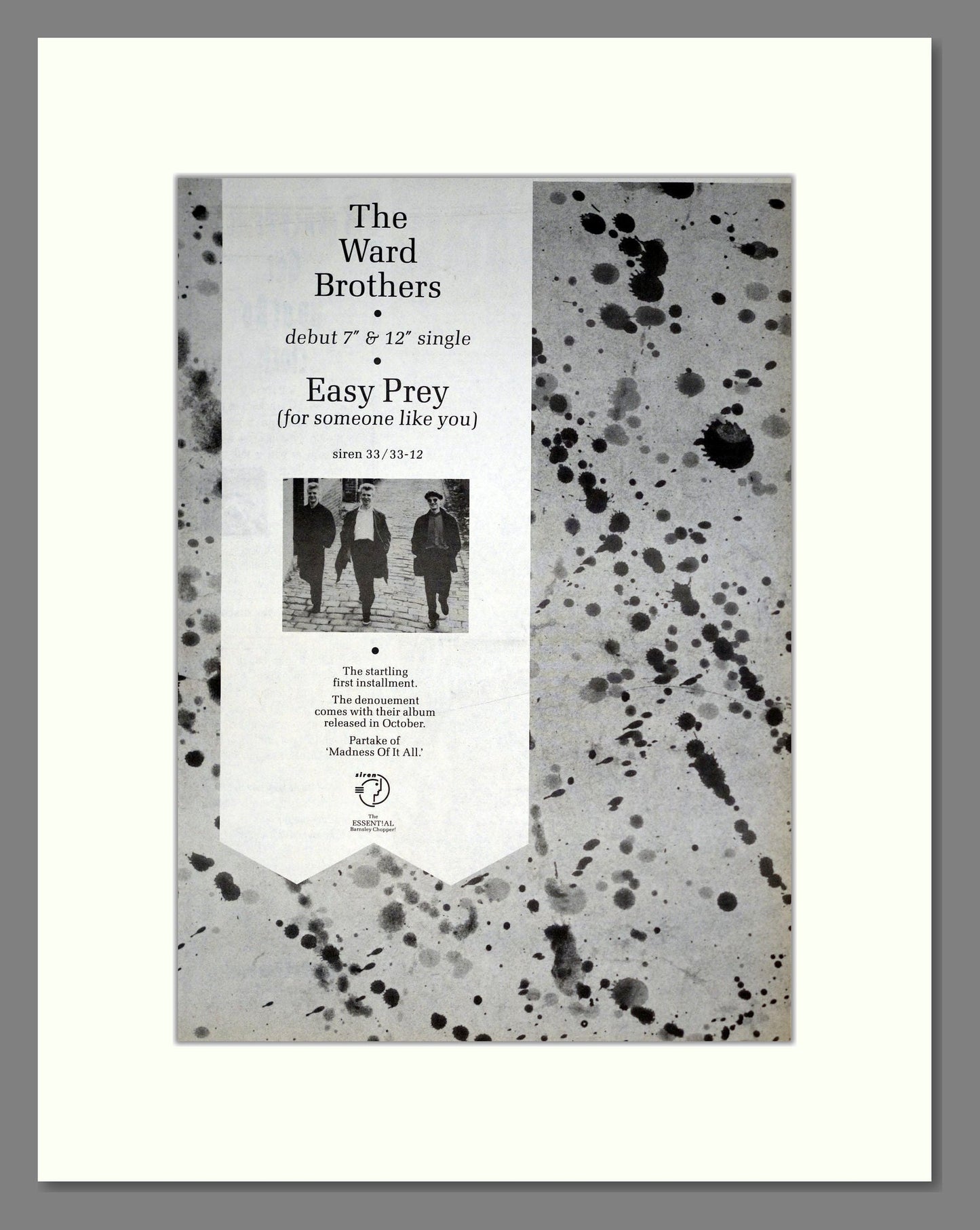 Ward Brothers (The) - Easy Prey. Vintage Advert 1986 (ref AD20474)