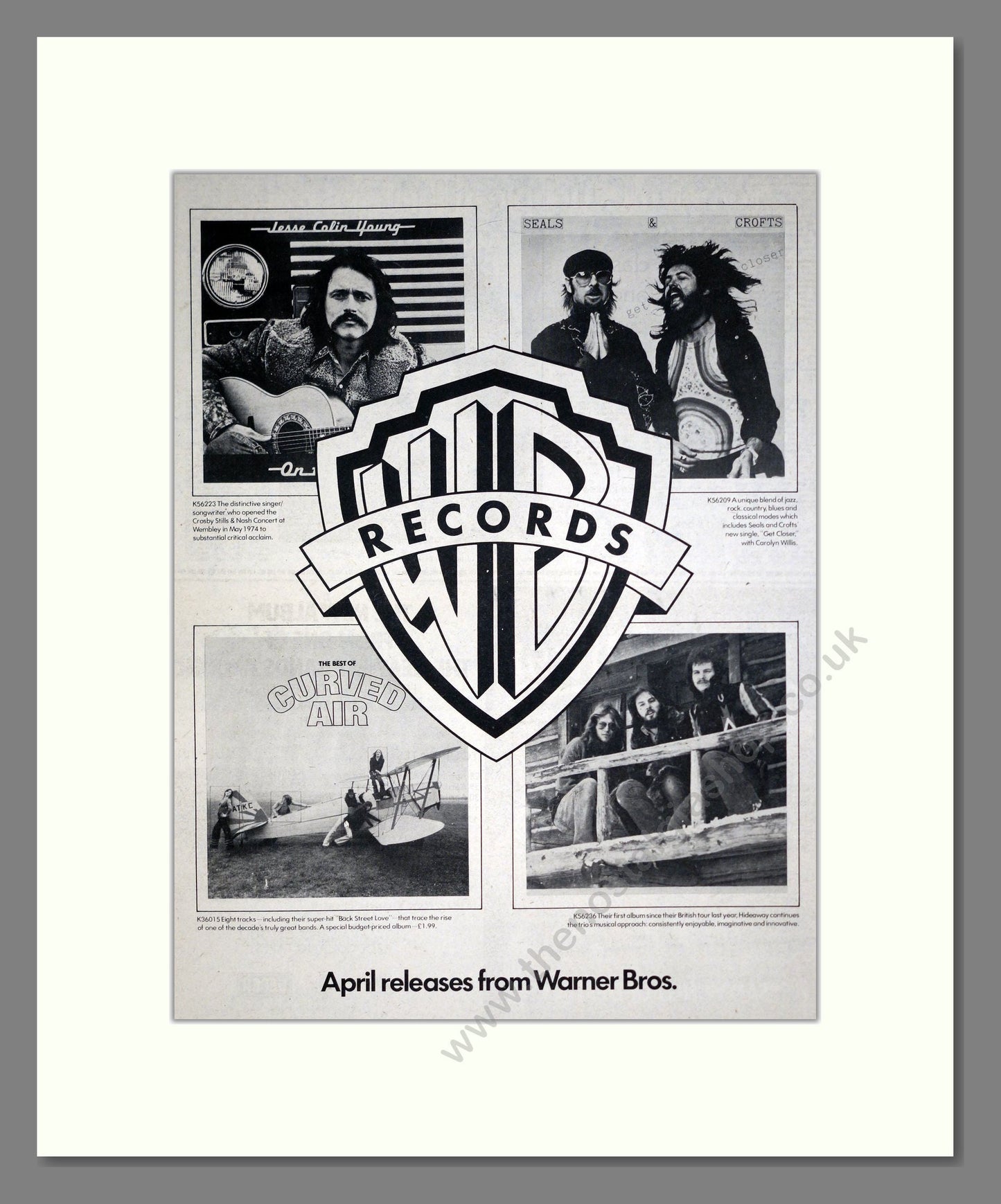 Warner Bros - April Releases. Vintage Advert 1976 (ref AD20506)