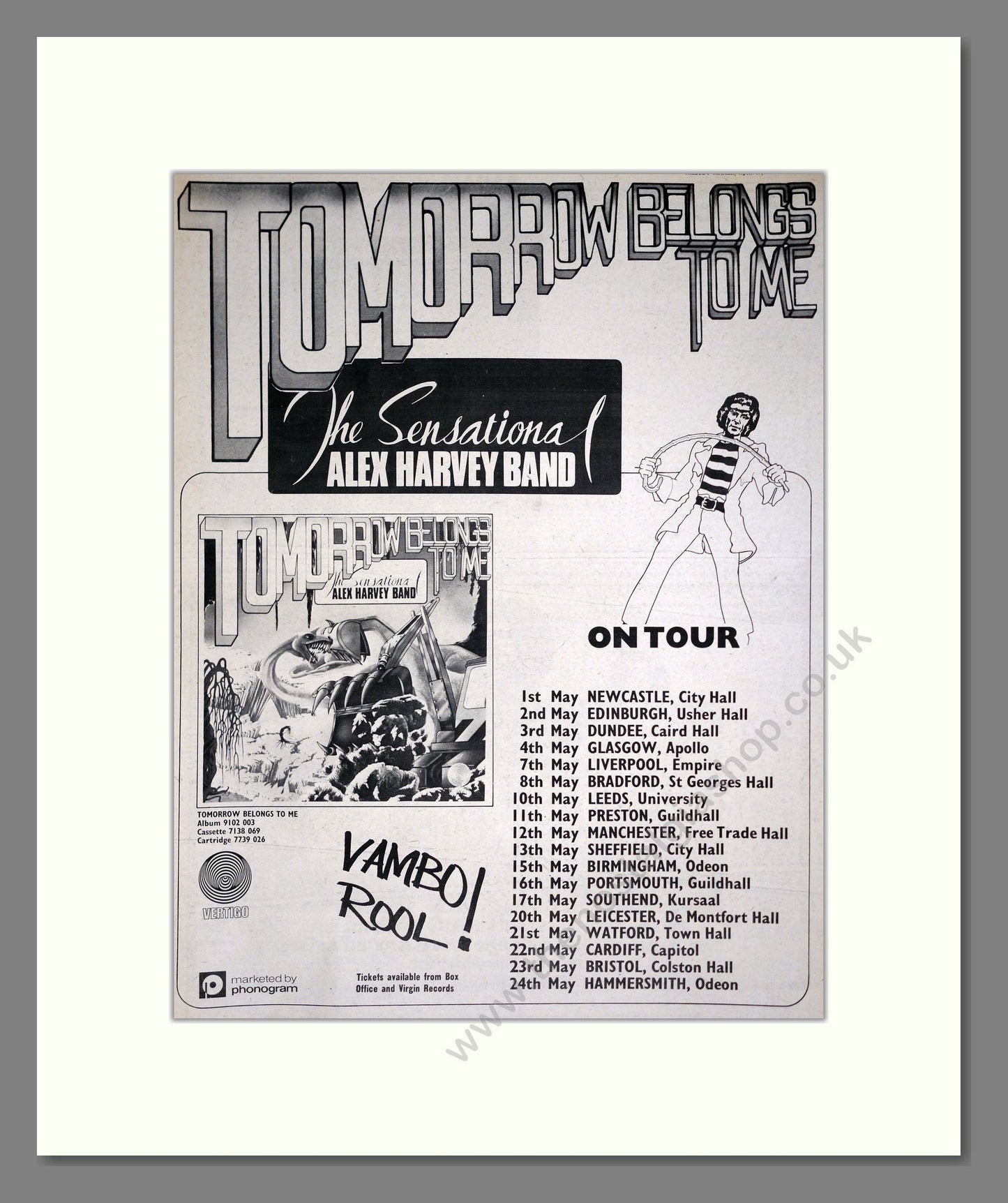 Sensational Alex Harvey Band (The) - UK Tour. Vintage Advert 1975 (ref AD20529)