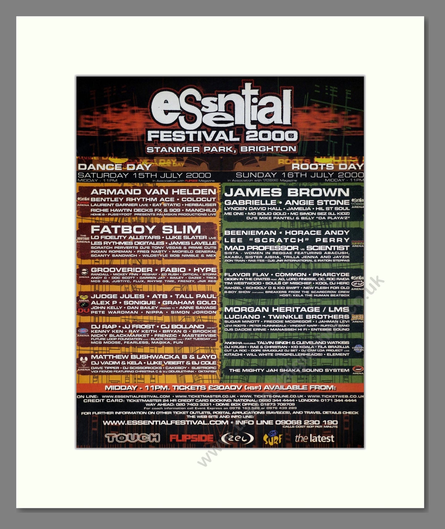 Essential Festival - Line Up. Vintage Advert 2000 (ref AD20535)