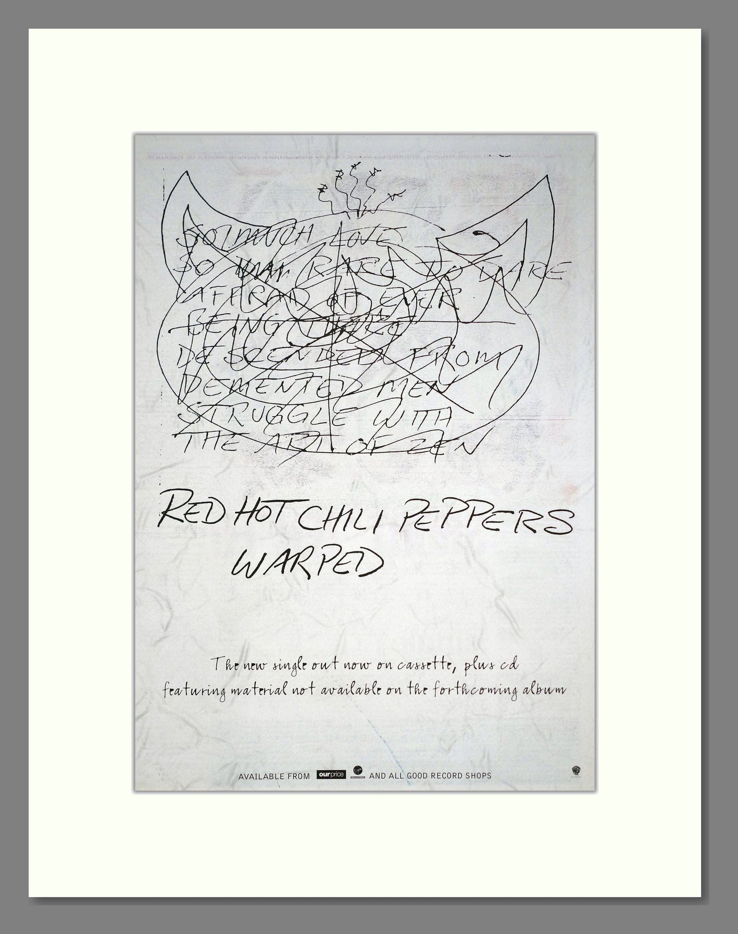 Red Hot Chili Peppers - Warped. Vintage Advert 1995 (ref AD20550)