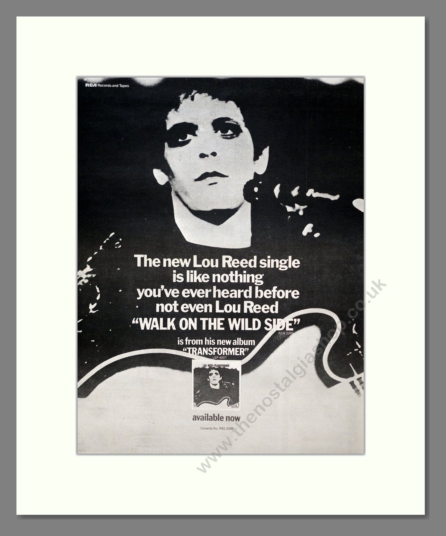 Lou Reed - Walk On The Wild Side. Vintage Advert 1972 (ref AD20652)