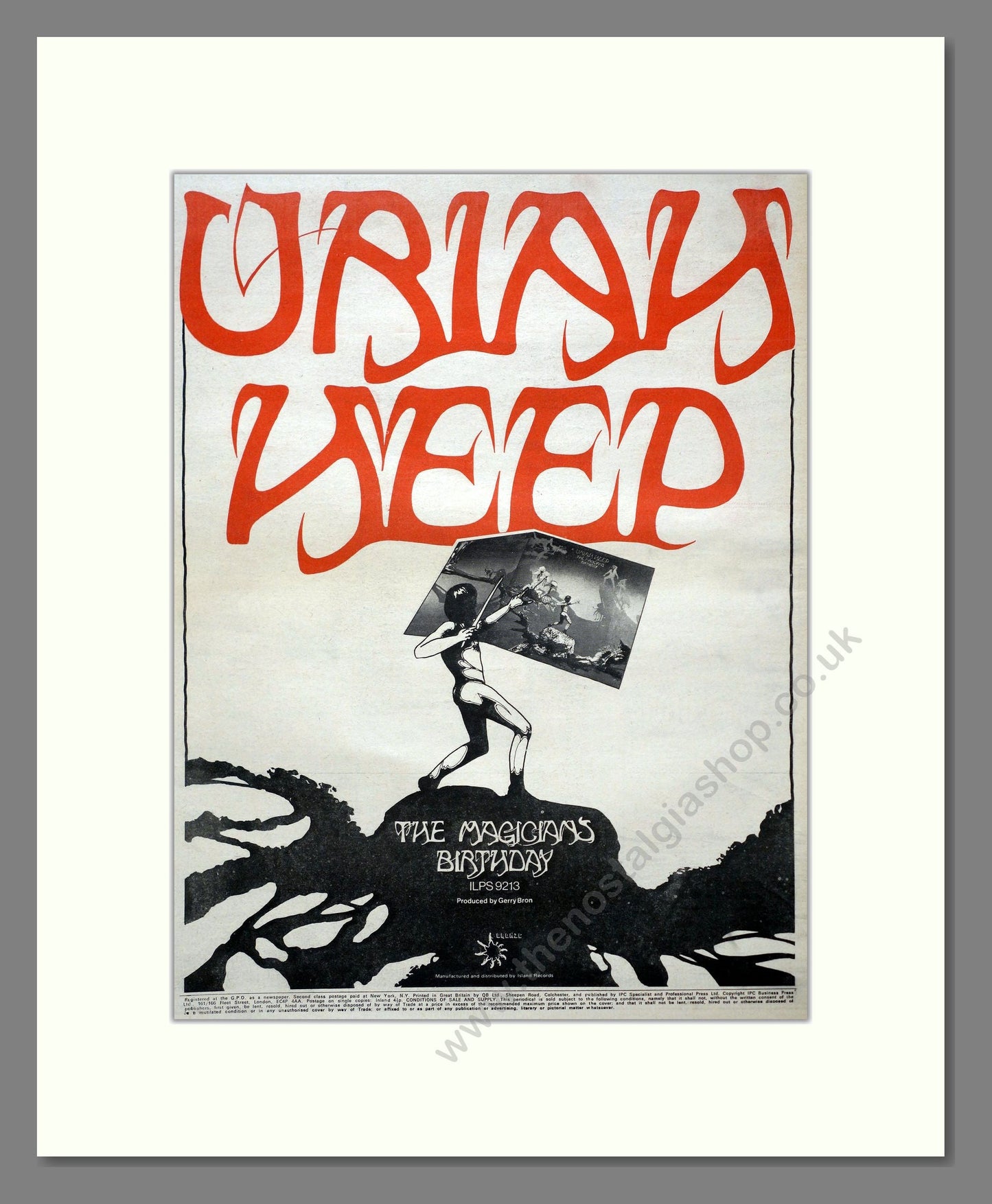Uriah Heep - The Magicians Birthday. Vintage Advert 1972 (ref AD20658)