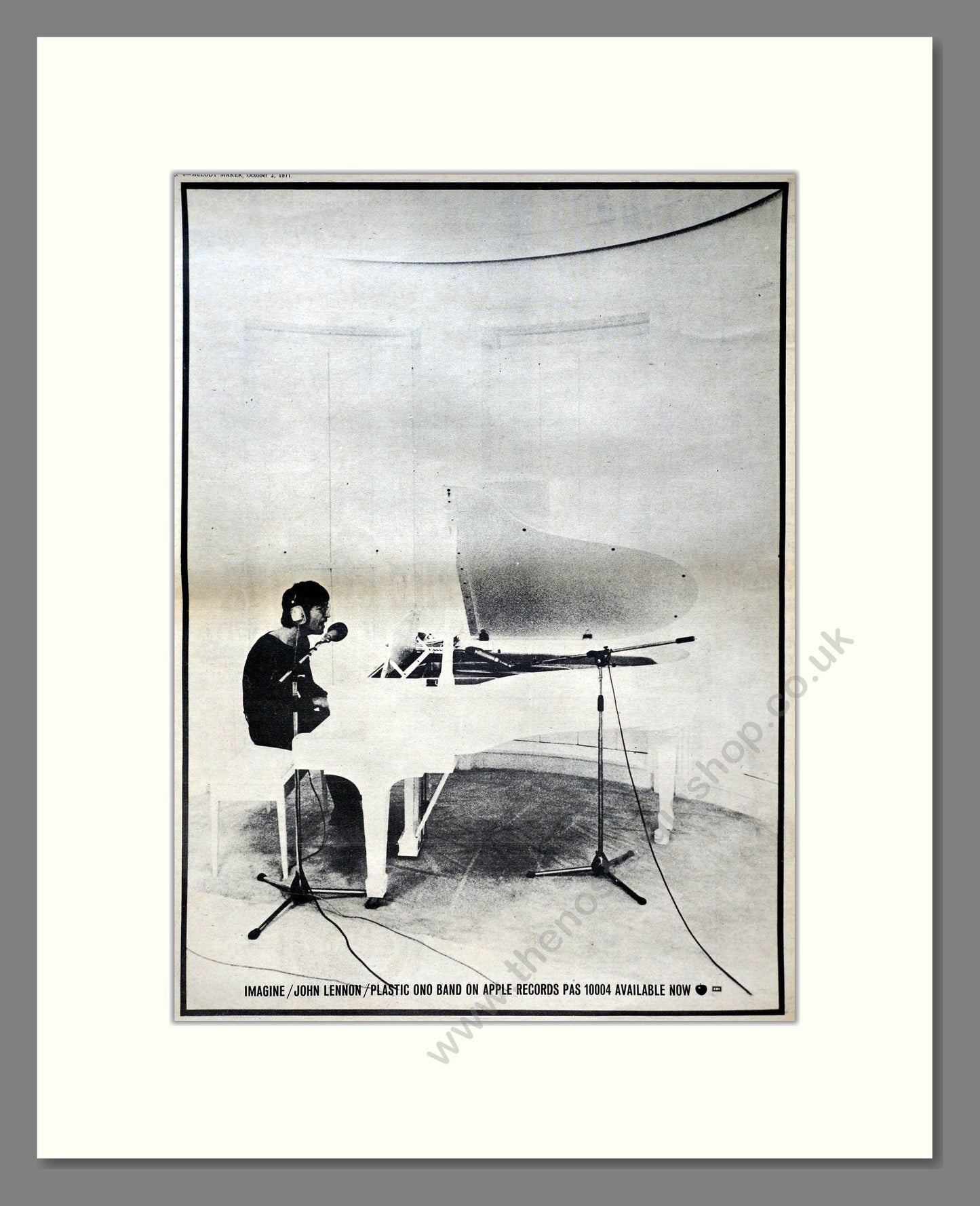 John Lennon - Imagine. Vintage Advert 1971 (ref AD20675)