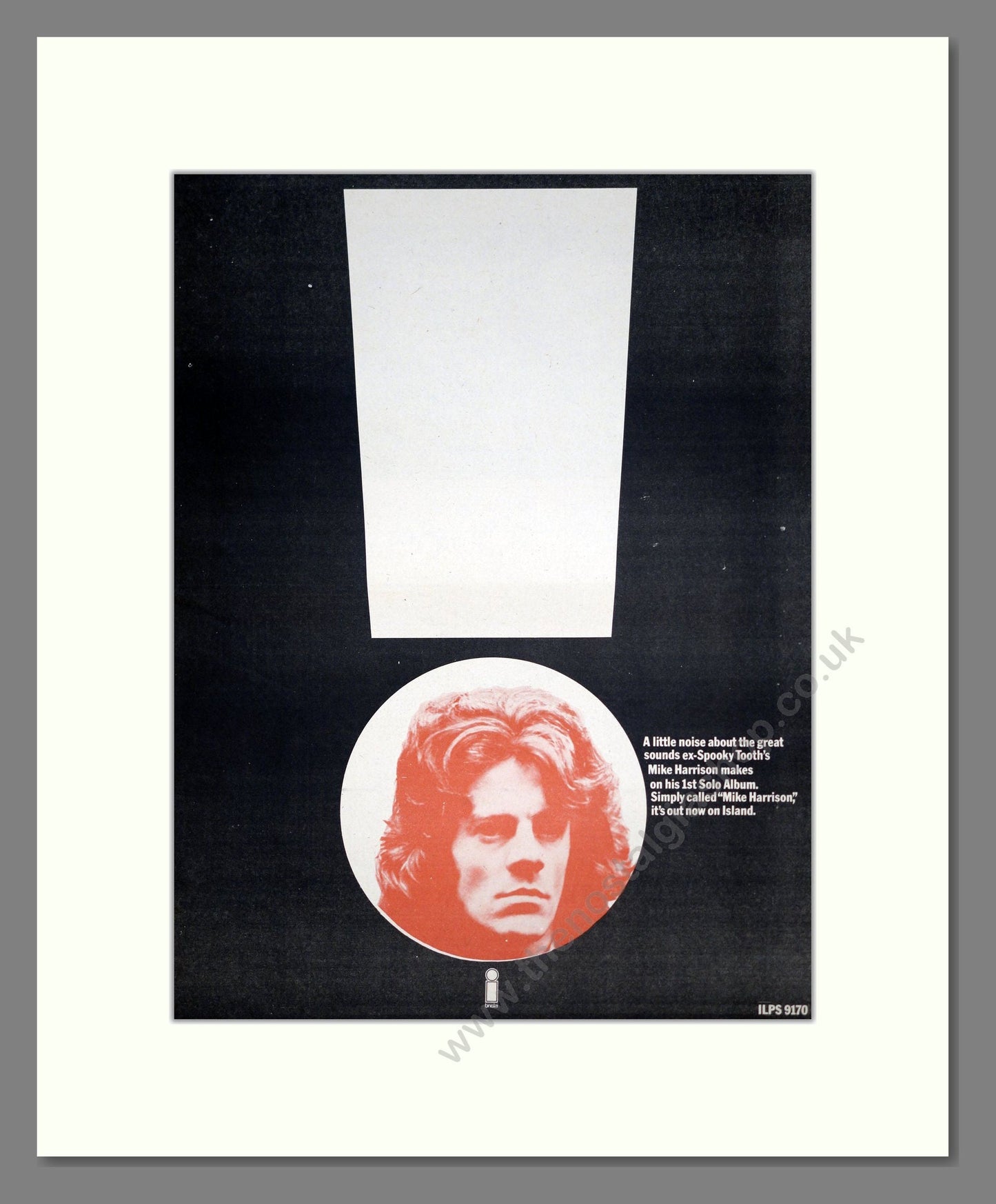 Mike Harrison (Spooky Tooth) - Self Titled Album. Vintage Advert 1971 (ref AD20682)