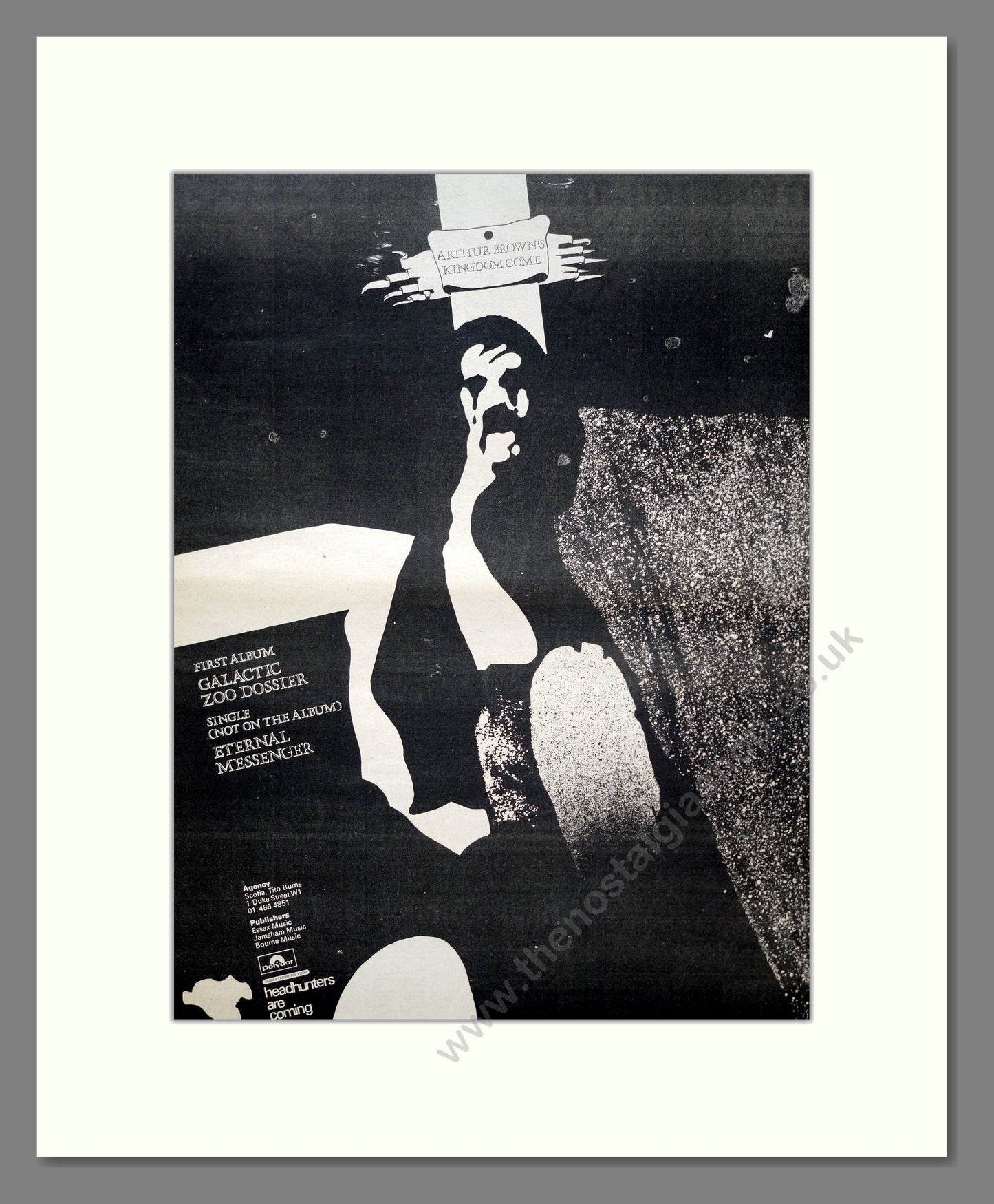 Arthur Brown's Kingdom Come - Galactic Zoo Dossier. Vintage Advert 1971 (ref AD20686)