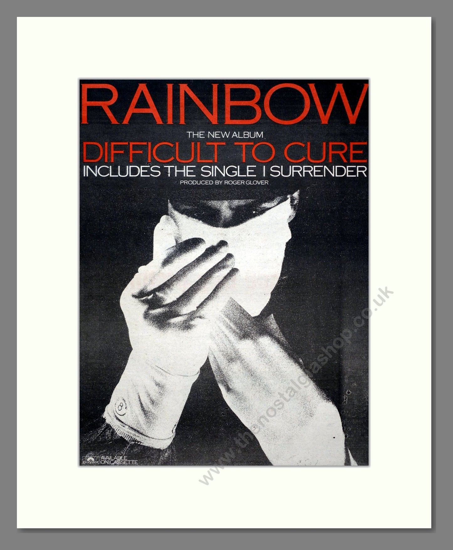 Rainbow - Difficult To Cure. Vintage Advert 1981 (ref AD20703)