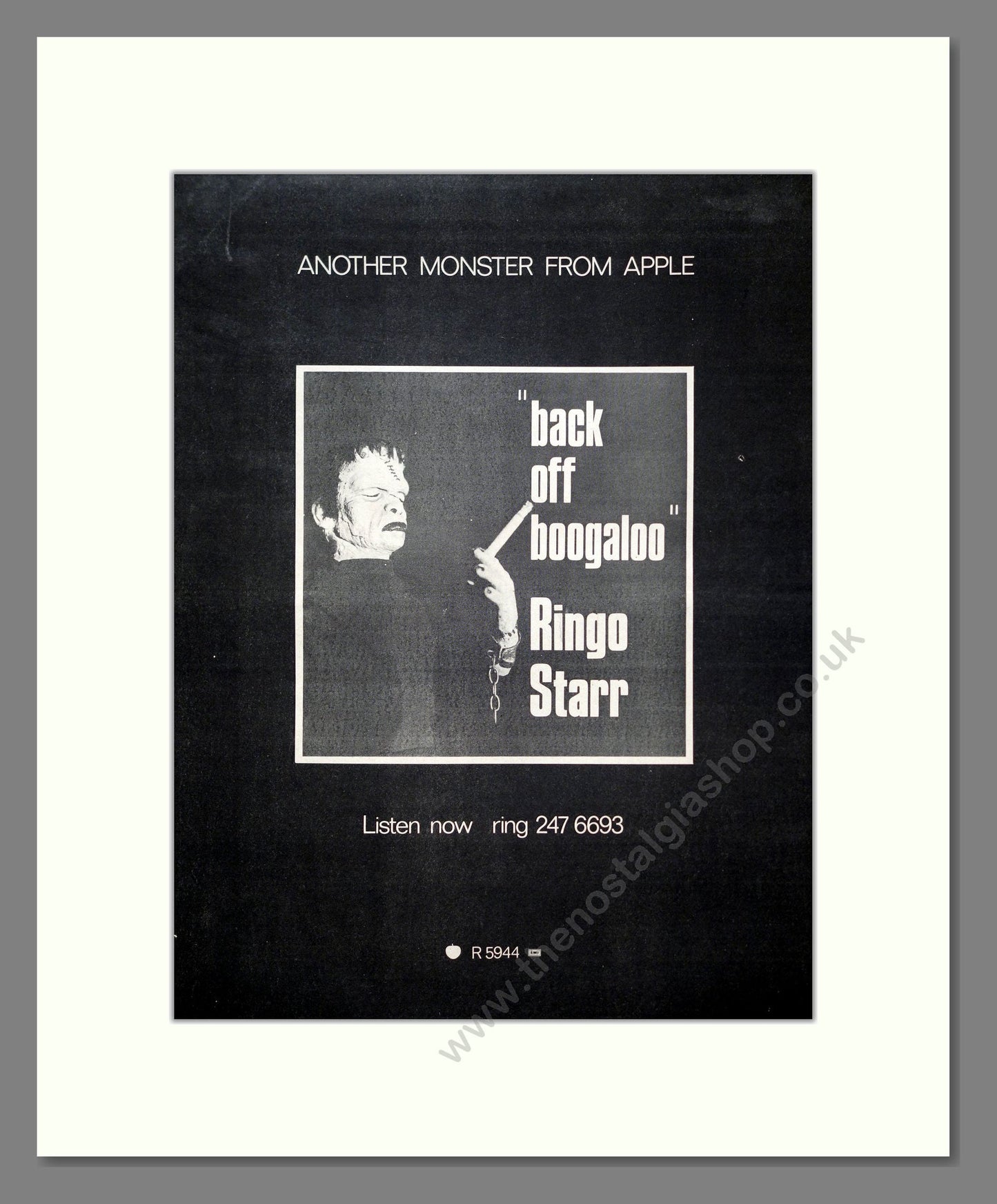 Ringo Starr - Back Off Boogaloo. Vintage Advert 1972 (ref AD20723)