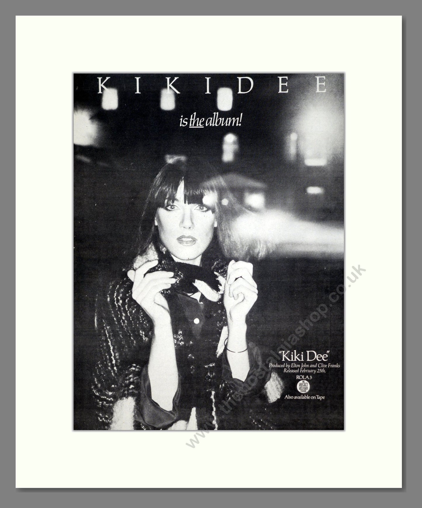 Kiki Dee - Self Titled Album. Vintage Advert 1977 (ref AD20725)