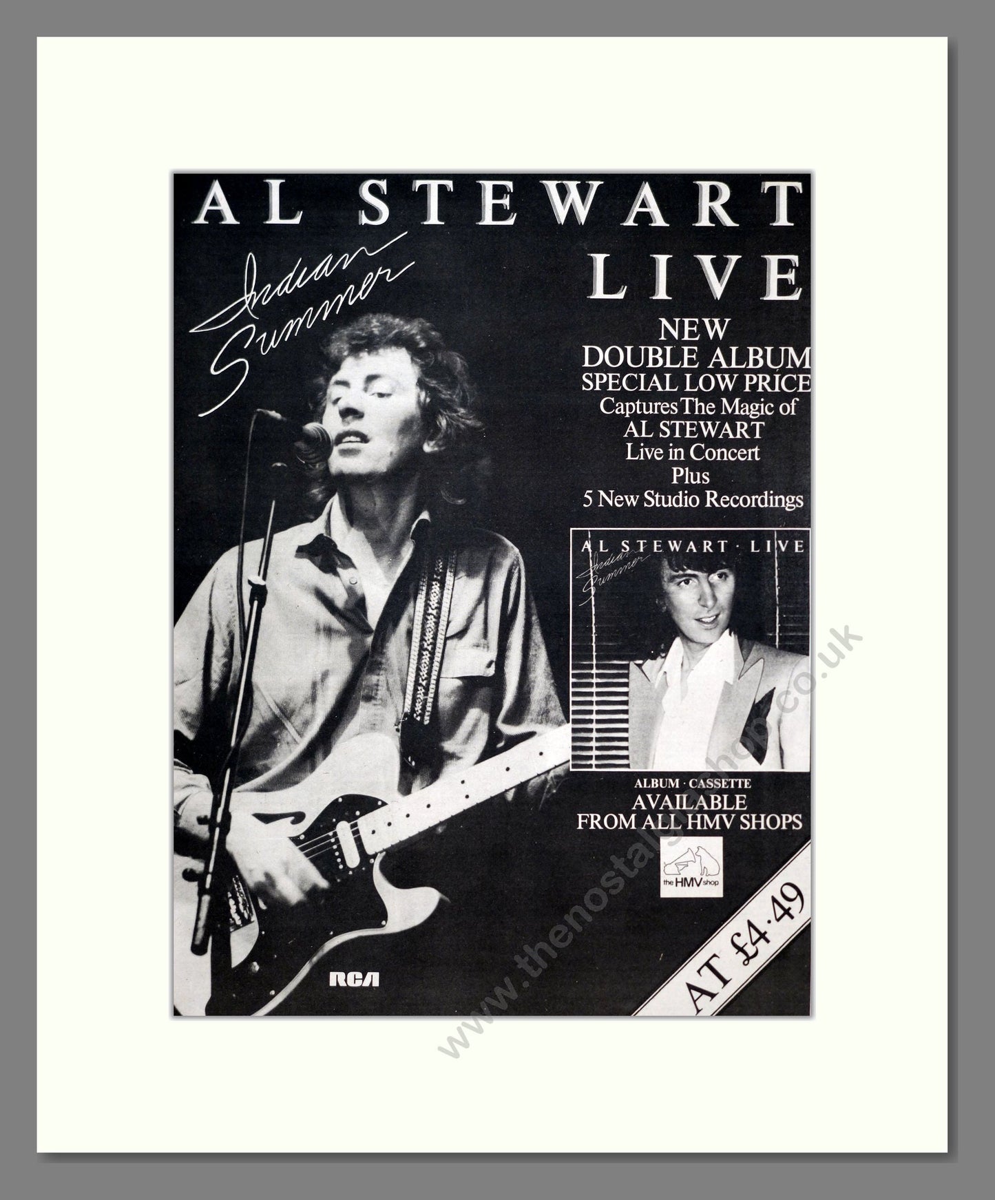 Al Stewart - Indian Summer Live. Vintage Advert 1981 (ref AD20731)
