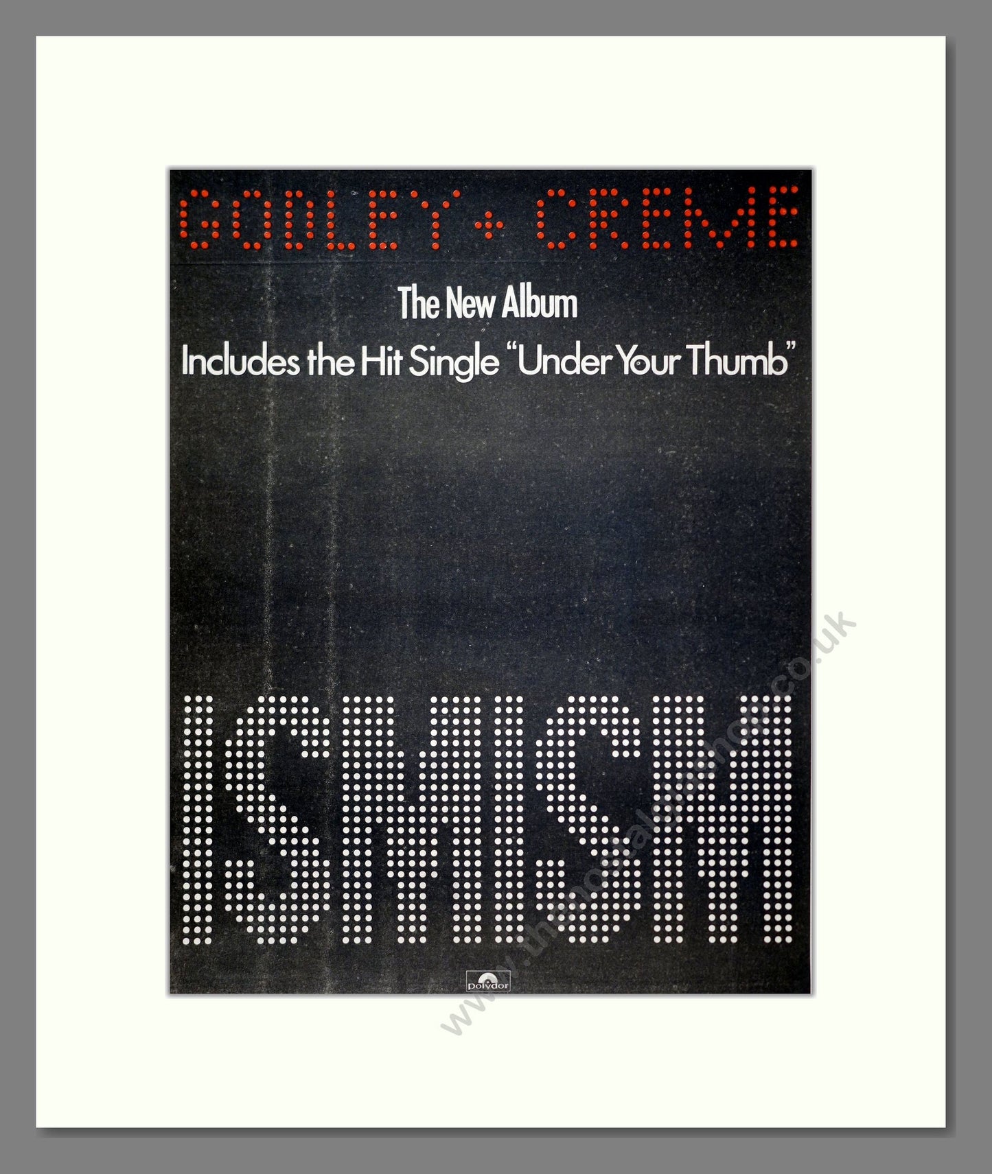 Godley And Crème - Ismism. Vintage Advert 1981 (ref AD20739)