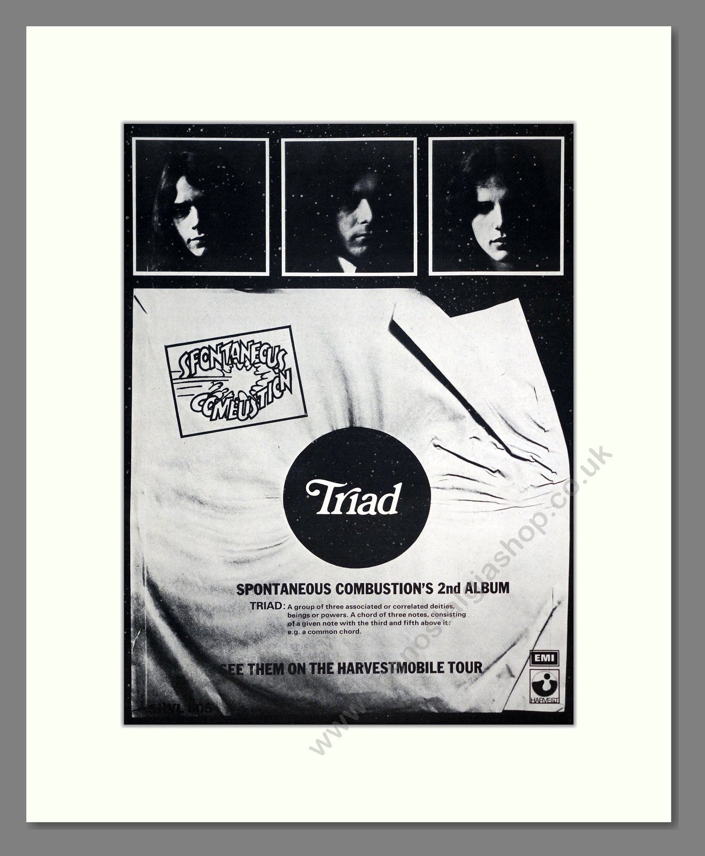 Spontaneous Combustion - Triad. Vintage Advert 1972 (ref AD20753)