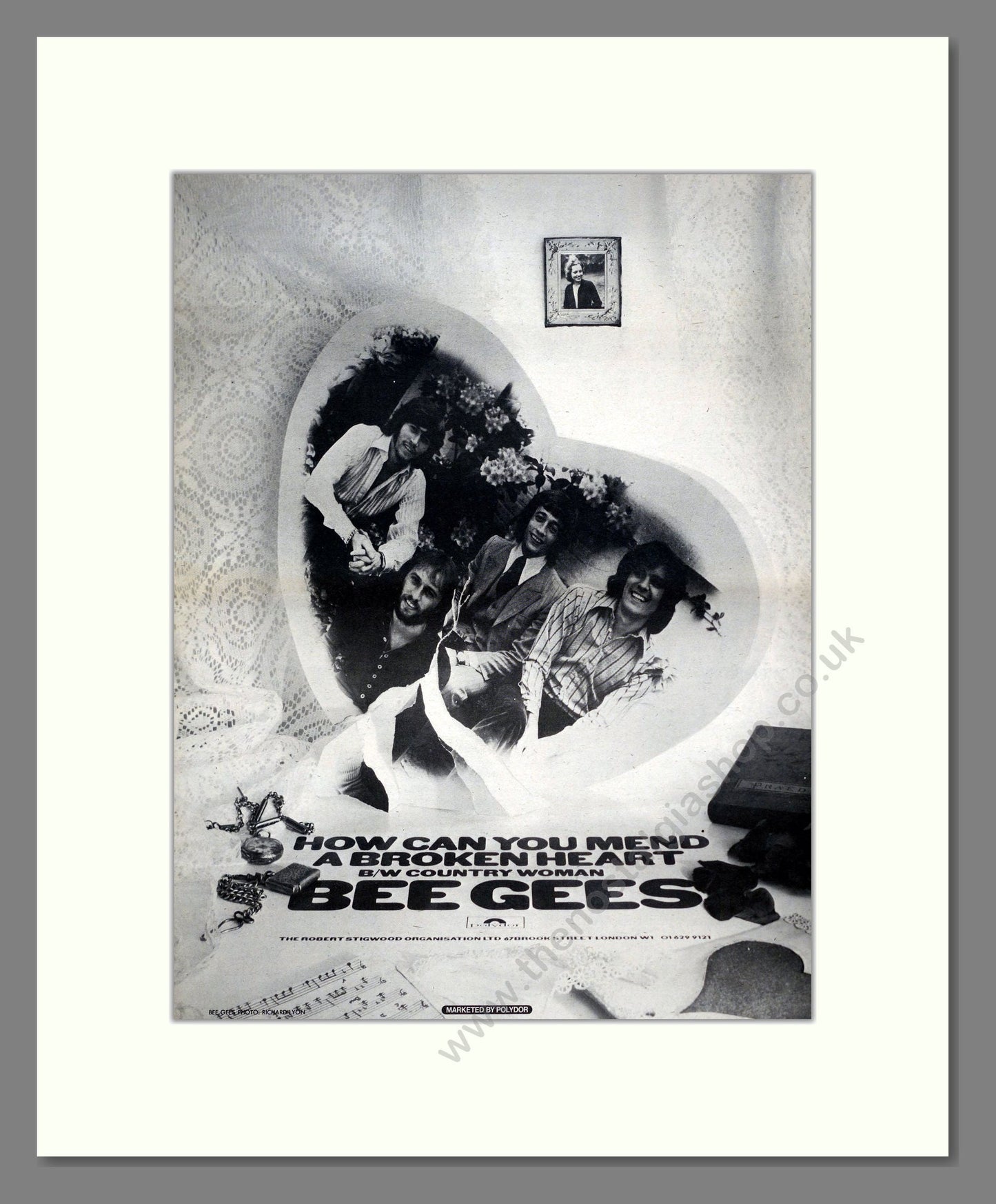 Bee Gees - How Can You Mend A Broken Heart. Vintage Advert 1971 (ref AD20780)