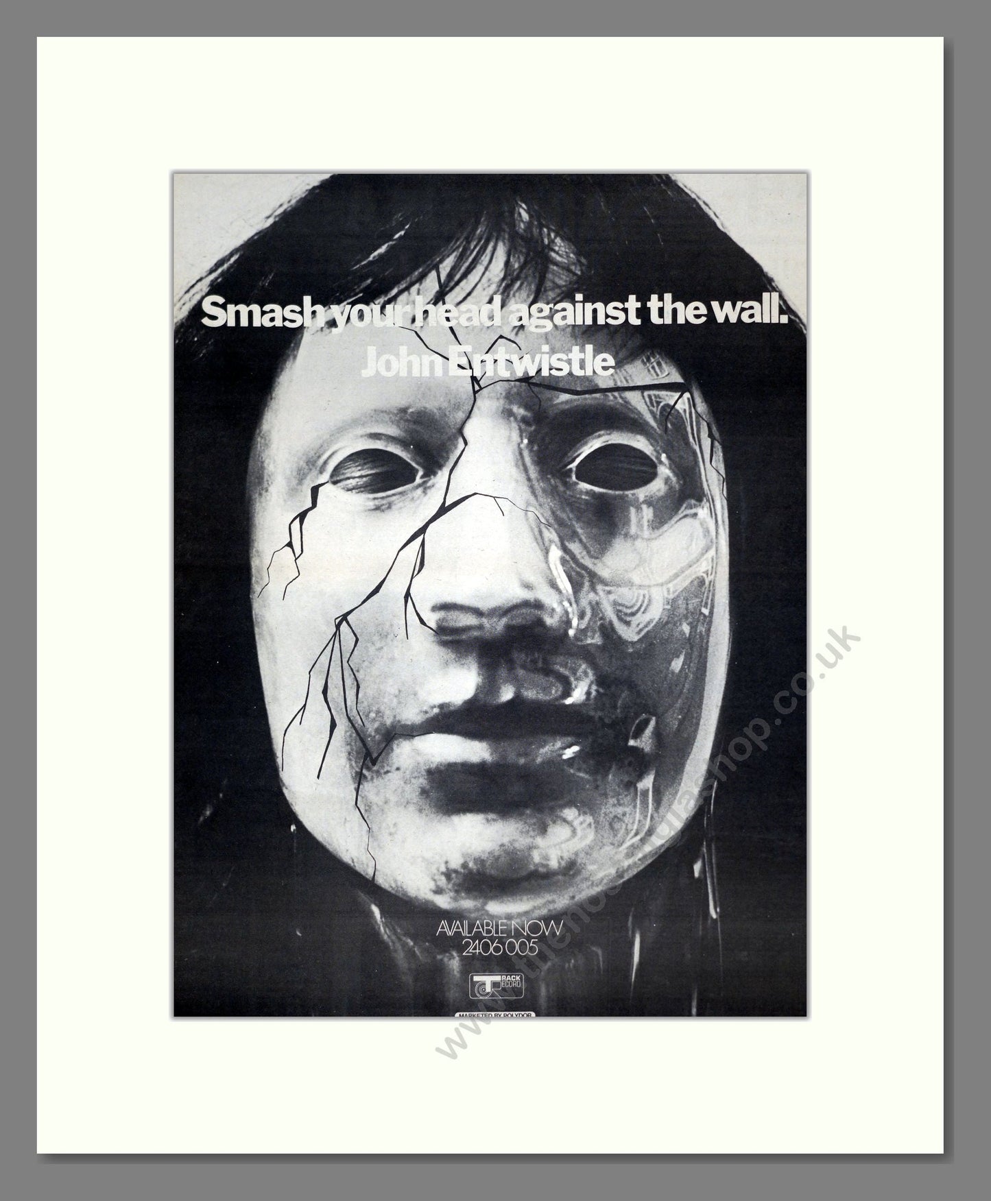 John Entwistle - Smash Your Head Against The Wall. Vintage Advert 1971 (ref AD20784)