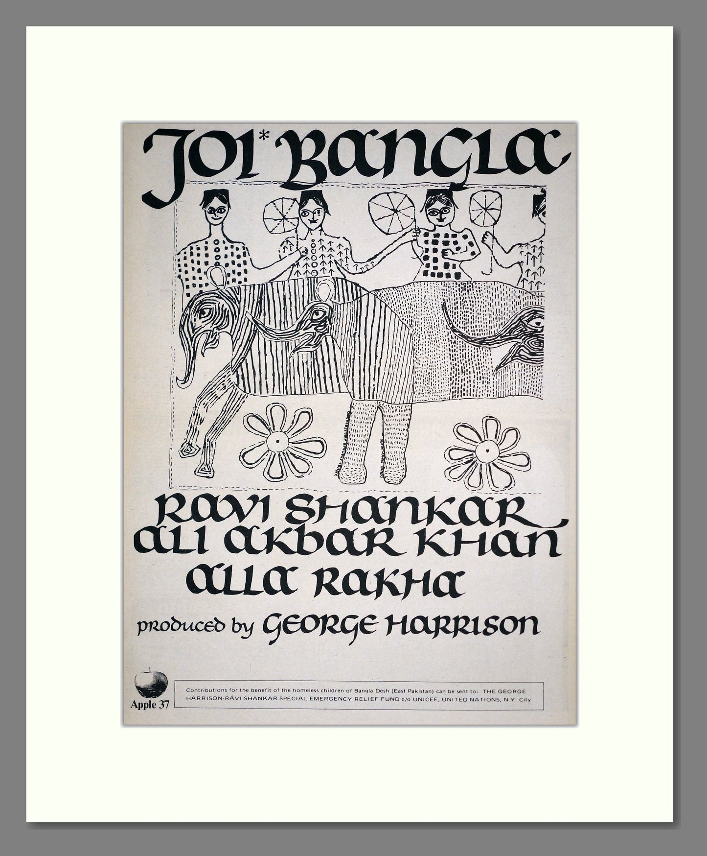 Ravi Shankar - Joi Bangla. Vintage Advert 1971 (ref AD20791)
