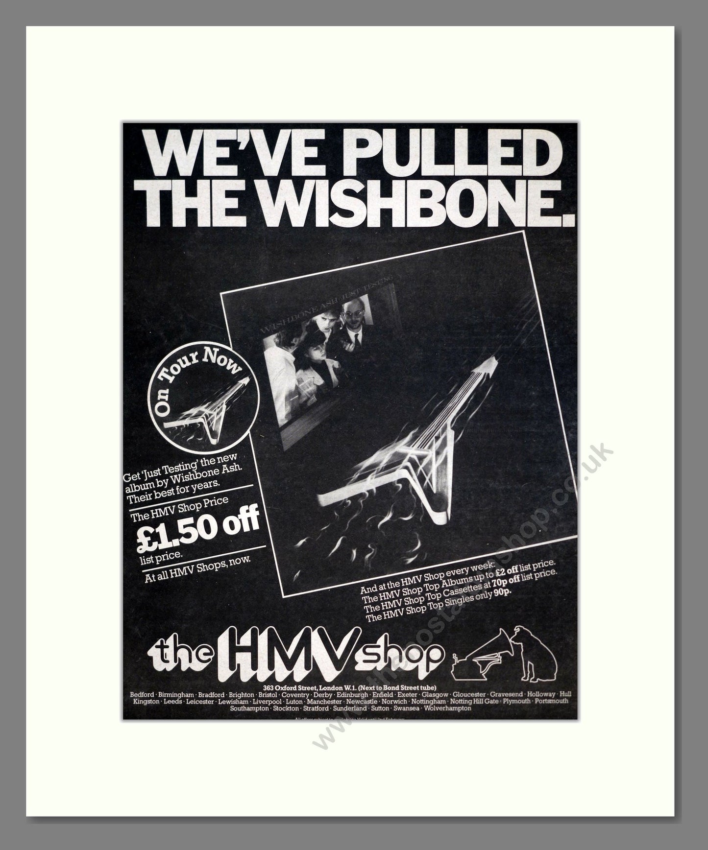 Wishbone Ash - Just Testing. Vintage Advert 1980 (ref AD20629)