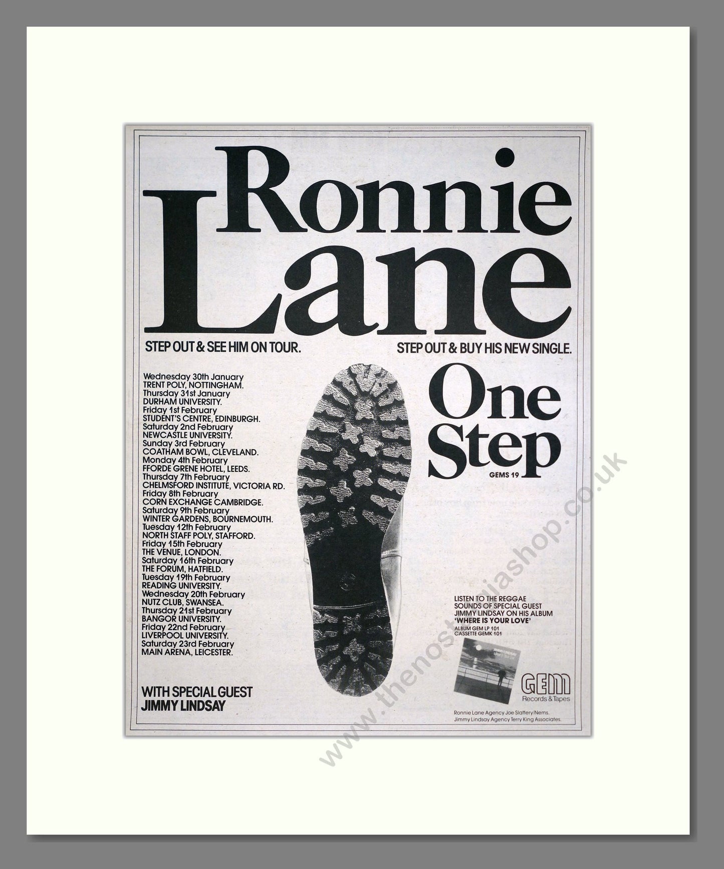 Ronnie Lane - One Step. Vintage Advert 1980 (ref AD20631)