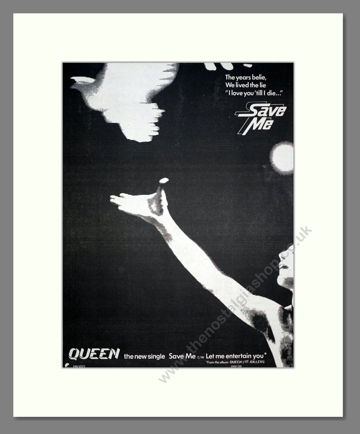 Queen - Save Me / Let Me Entertain You. Vintage Advert 1980 (ref AD20632)