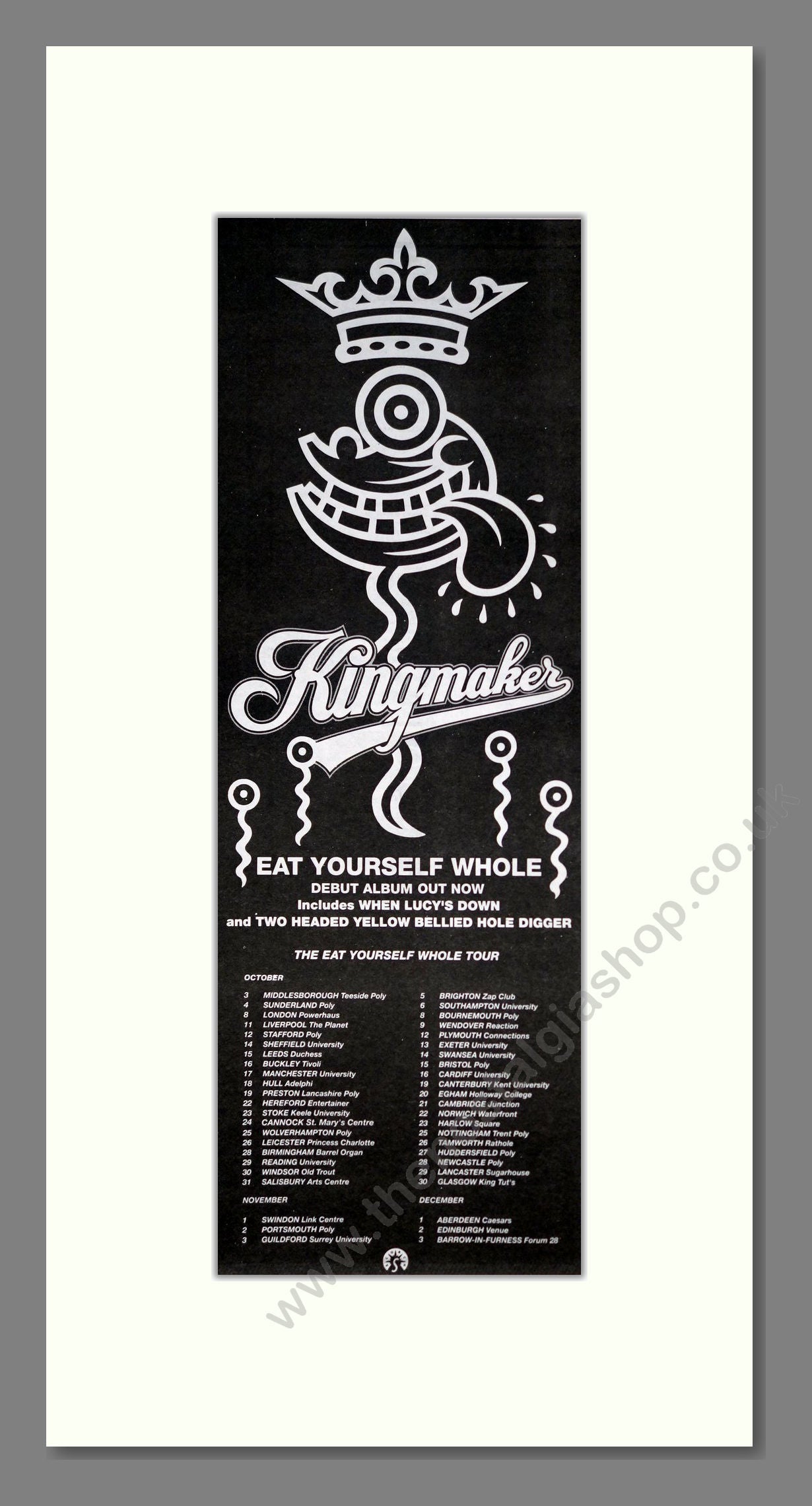 Kingmaker - Eat Yourself Whole. Vintage Advert 1991 (ref AD201406)