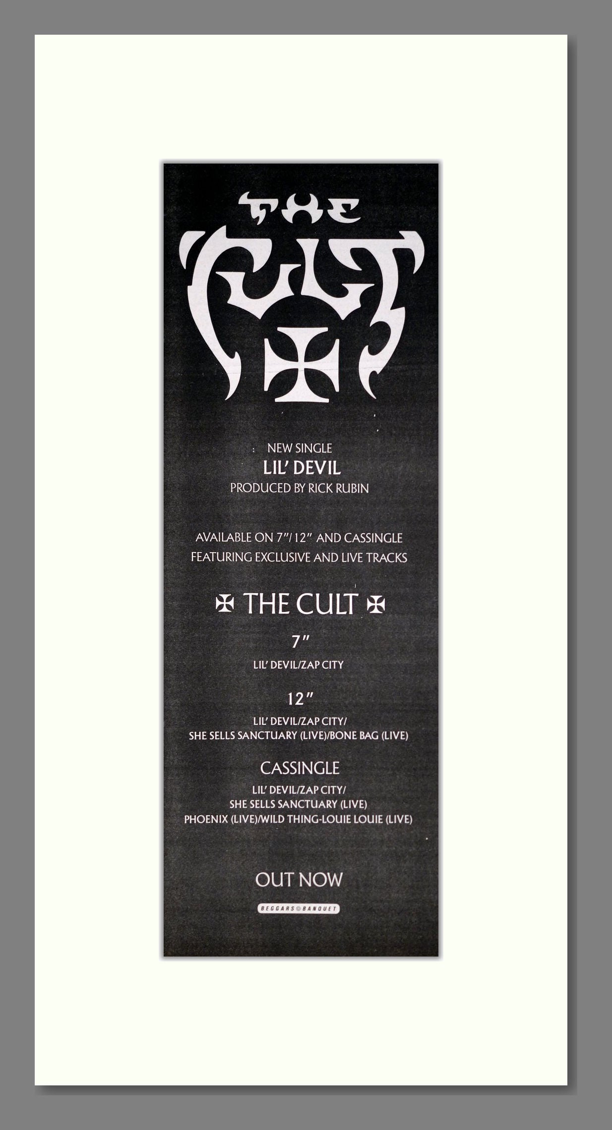 Cult (The) - Lil Devil. Vintage Advert 1987 (ref AD201425)