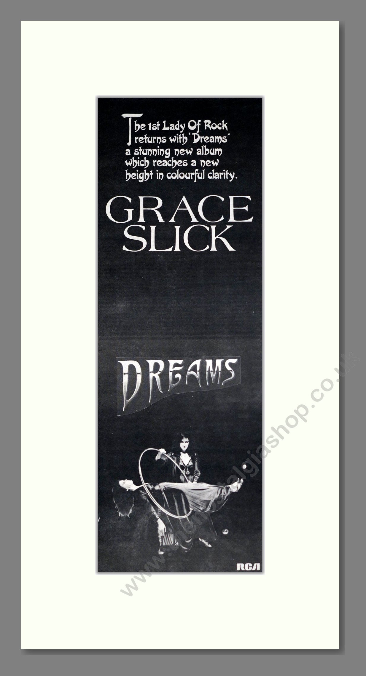 Grace Slick - Dreams. Vintage Advert 1980 (ref AD201428)