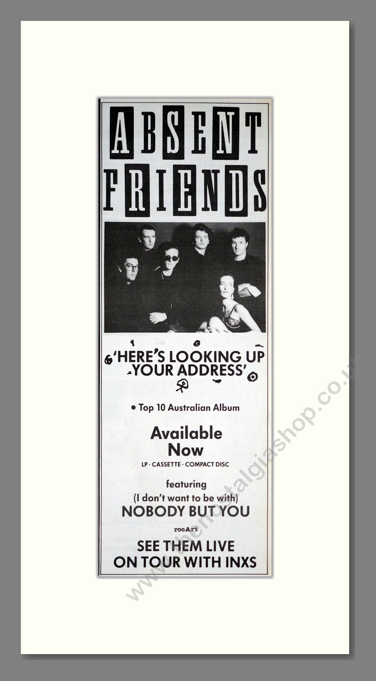 Absent Friends - Here's Looking Up Your Address. Vintage Advert 1990 (ref AD201448)
