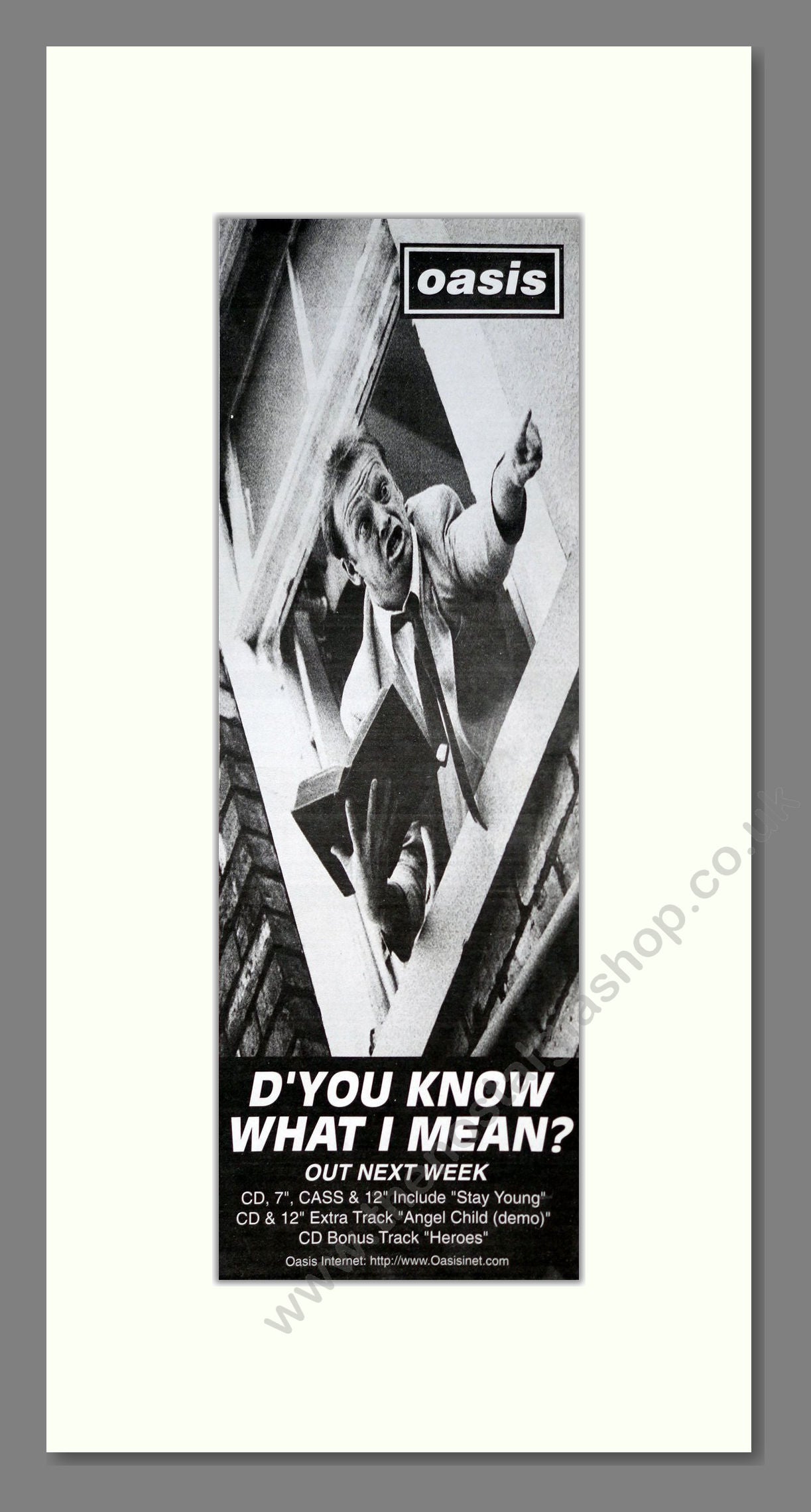 Oasis - D'You Know What I Mean. Vintage Advert 1997 (ref AD201459)