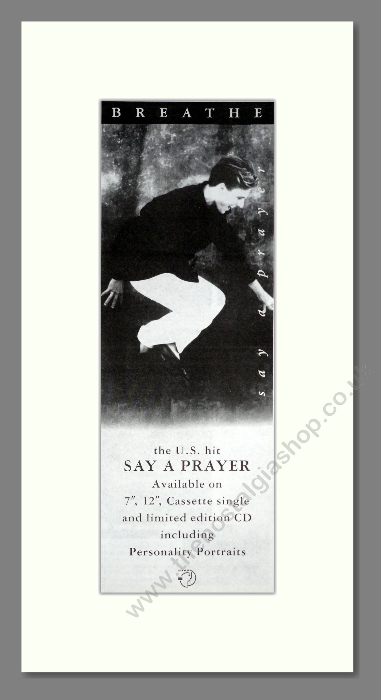 Breathe - Say A Prayer. Vintage Advert 1990 (ref AD201474)