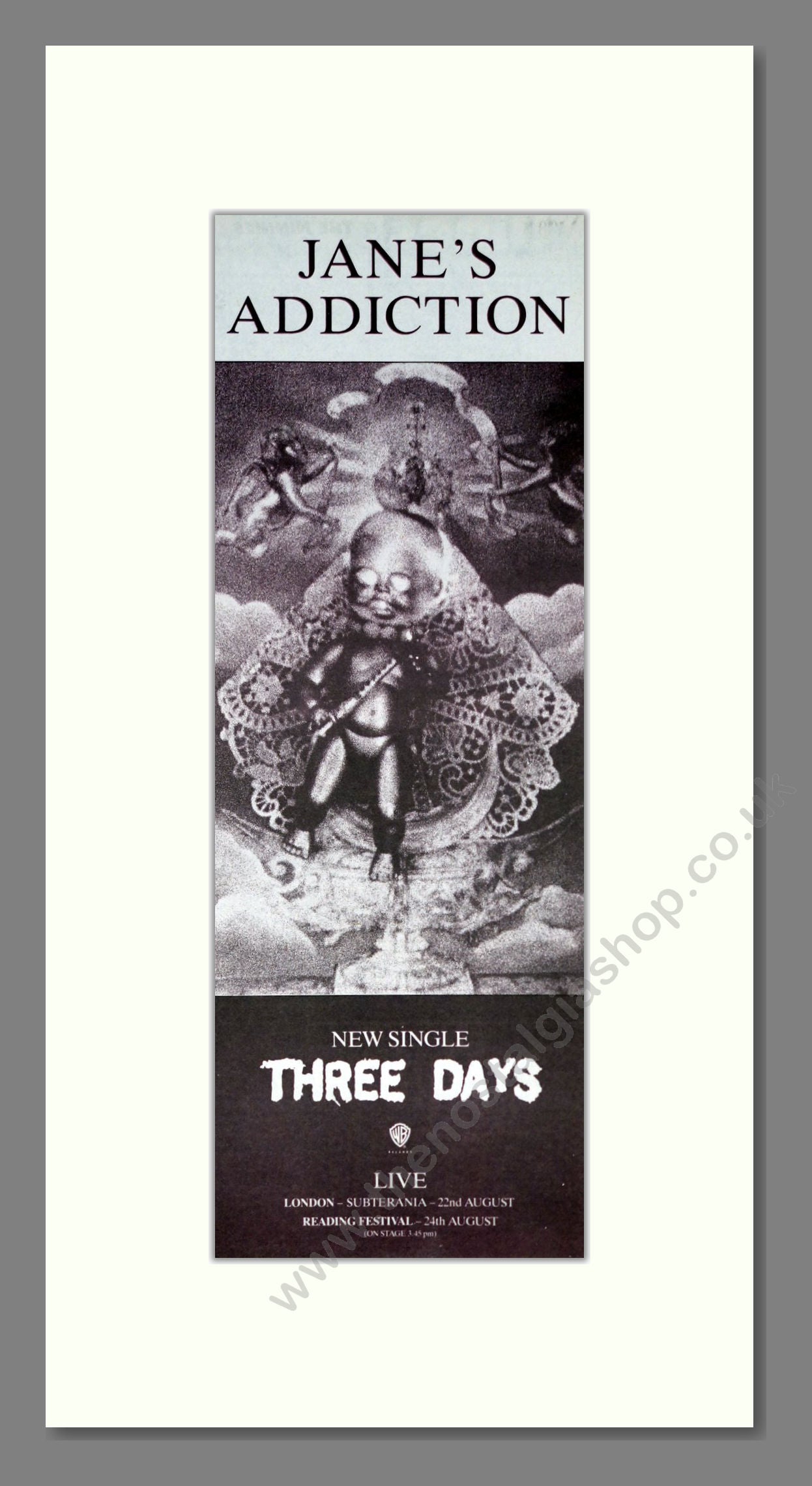 Jane's Addiction - Three Days. Vintage Advert 1990 (ref AD201487)