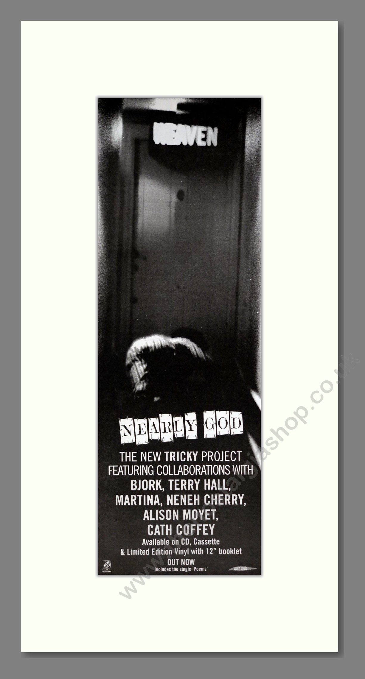 Tricky - Nearly God. Vintage Advert 1996 (ref AD201530)