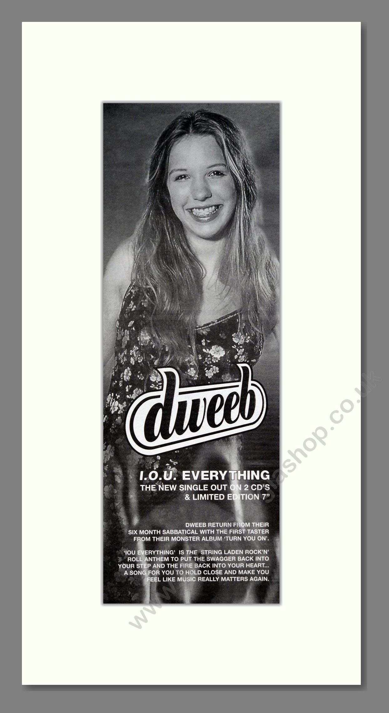 Dweeb - IOU Everything. Vintage Advert 1997 (ref AD201533)