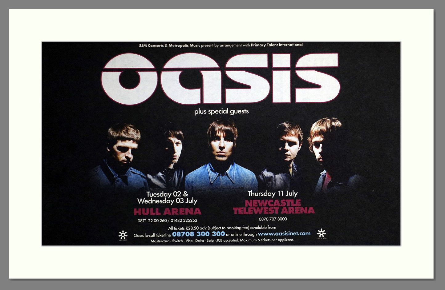 Oasis - UK Tour. Vintage Advert 2002 (ref AD63676)