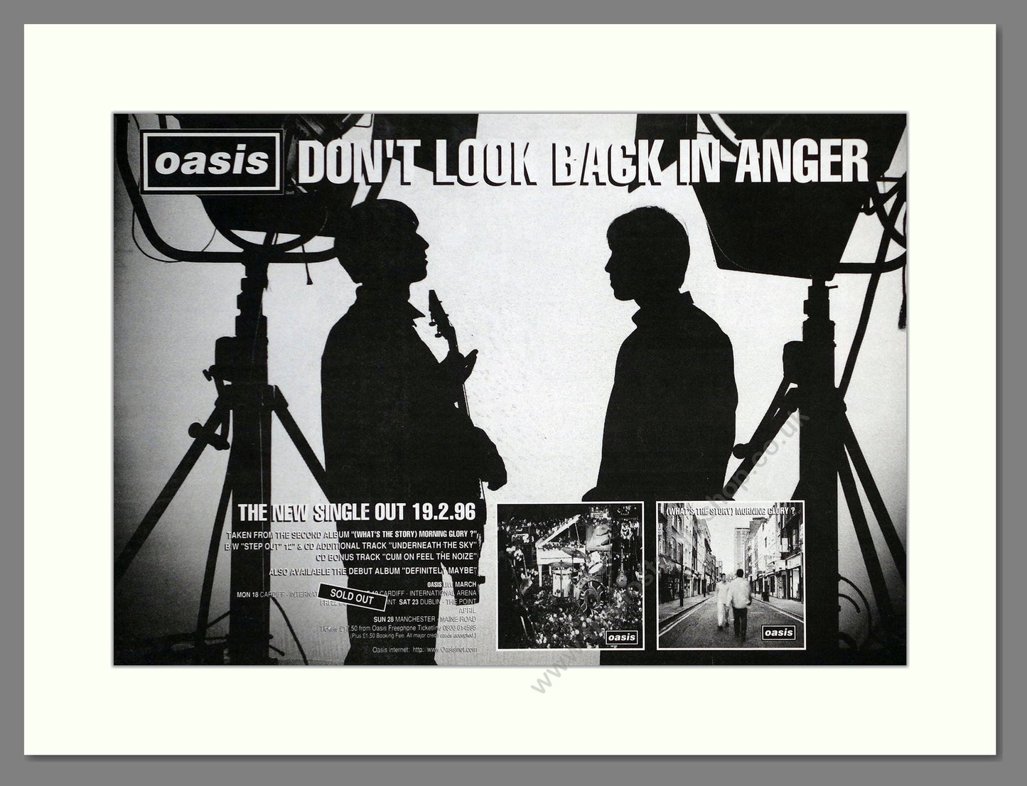 Oasis - Don't Look Back In Anger. Vintage Advert 1996 (ref AD63677)