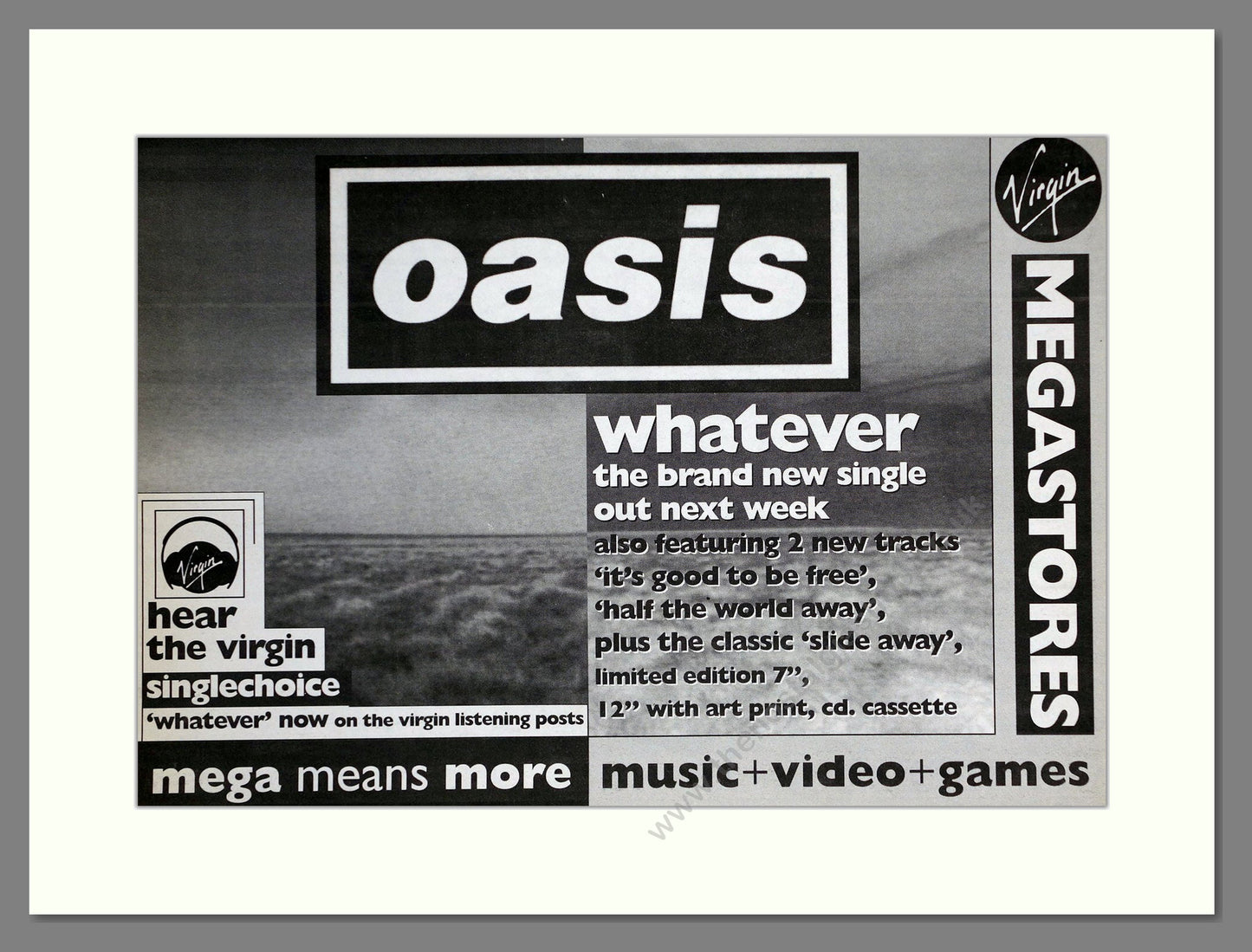Oasis - Whatever. Vintage Advert 1994 (ref AD63678)