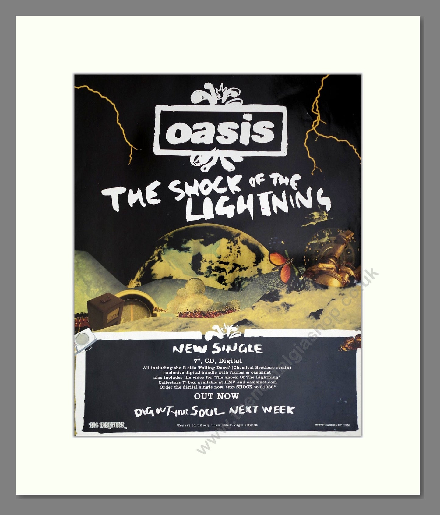 Oasis - The Shock Of The Lightning. Vintage Advert 2008 (ref AD63688)