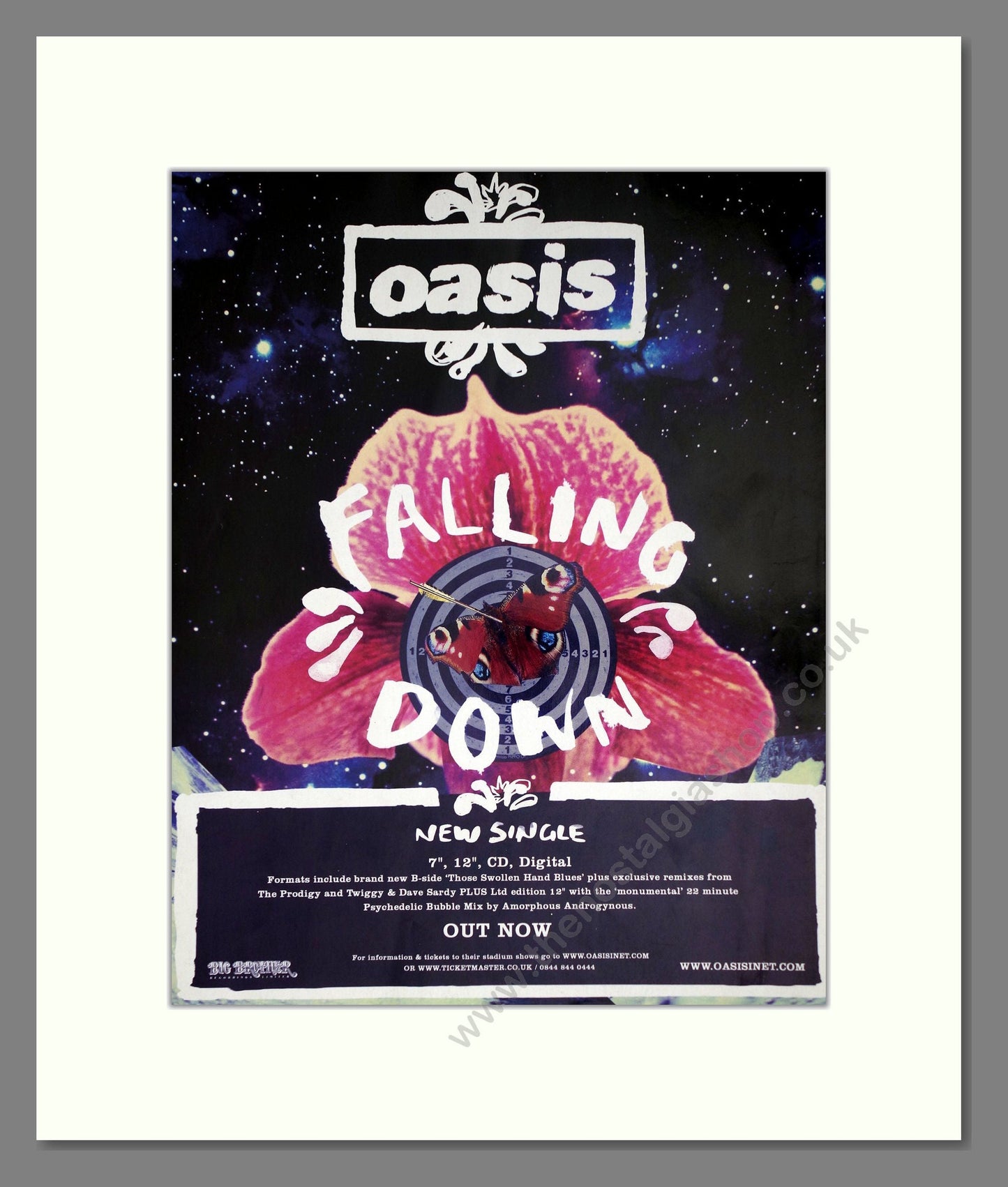 Oasis - Falling Down. Vintage Advert 2009 (ref AD63689)