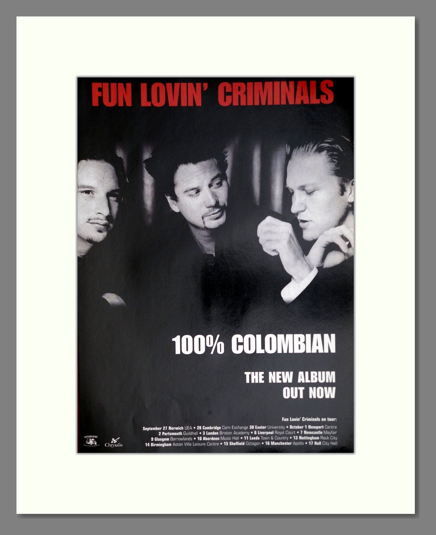 Fun Lovin Criminals - 100% Colombian. Vintage Advert 1998 (ref AD63706)