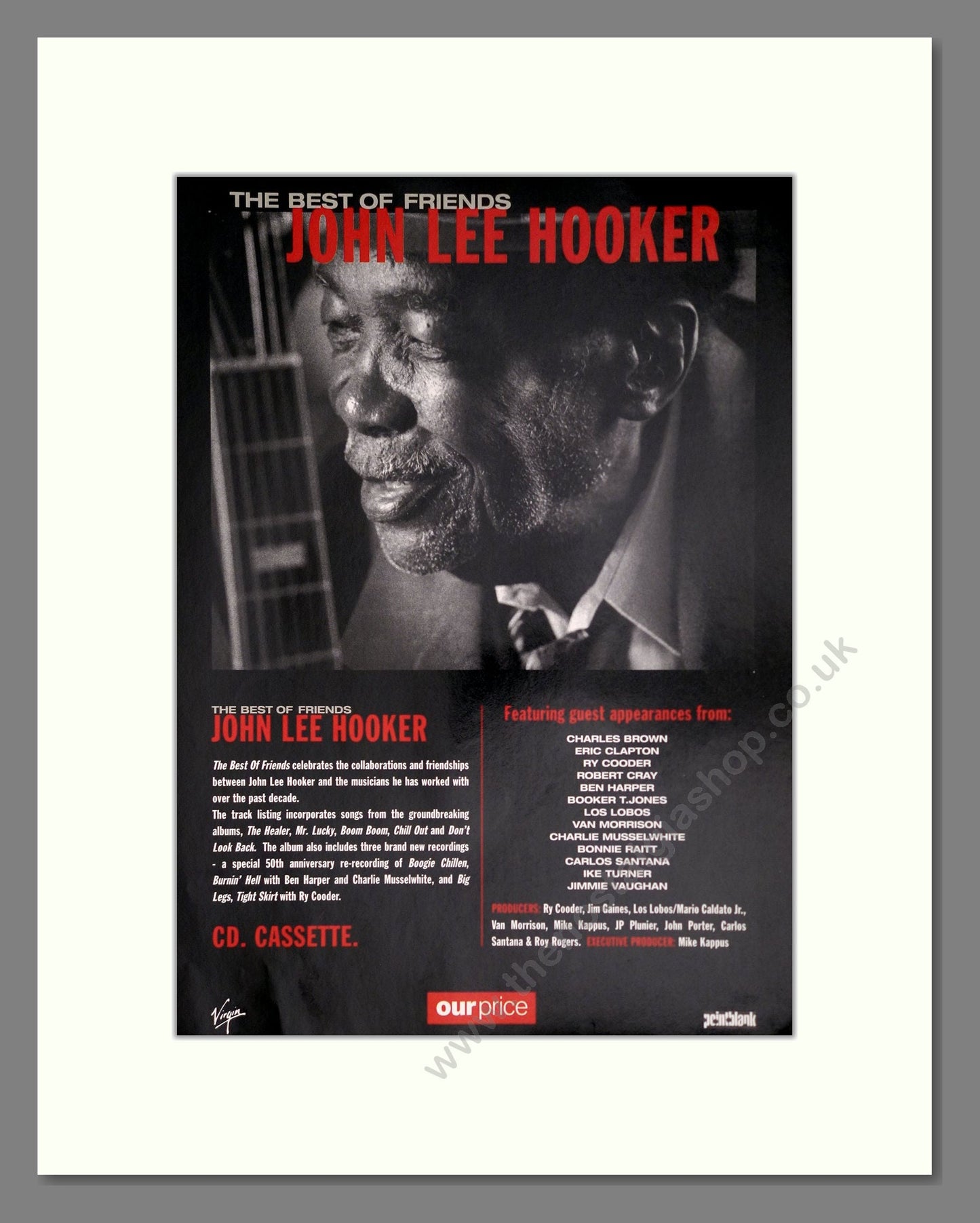 John Lee Hooker - The Best Of Friends. Vintage Advert 1998 (ref AD63709)