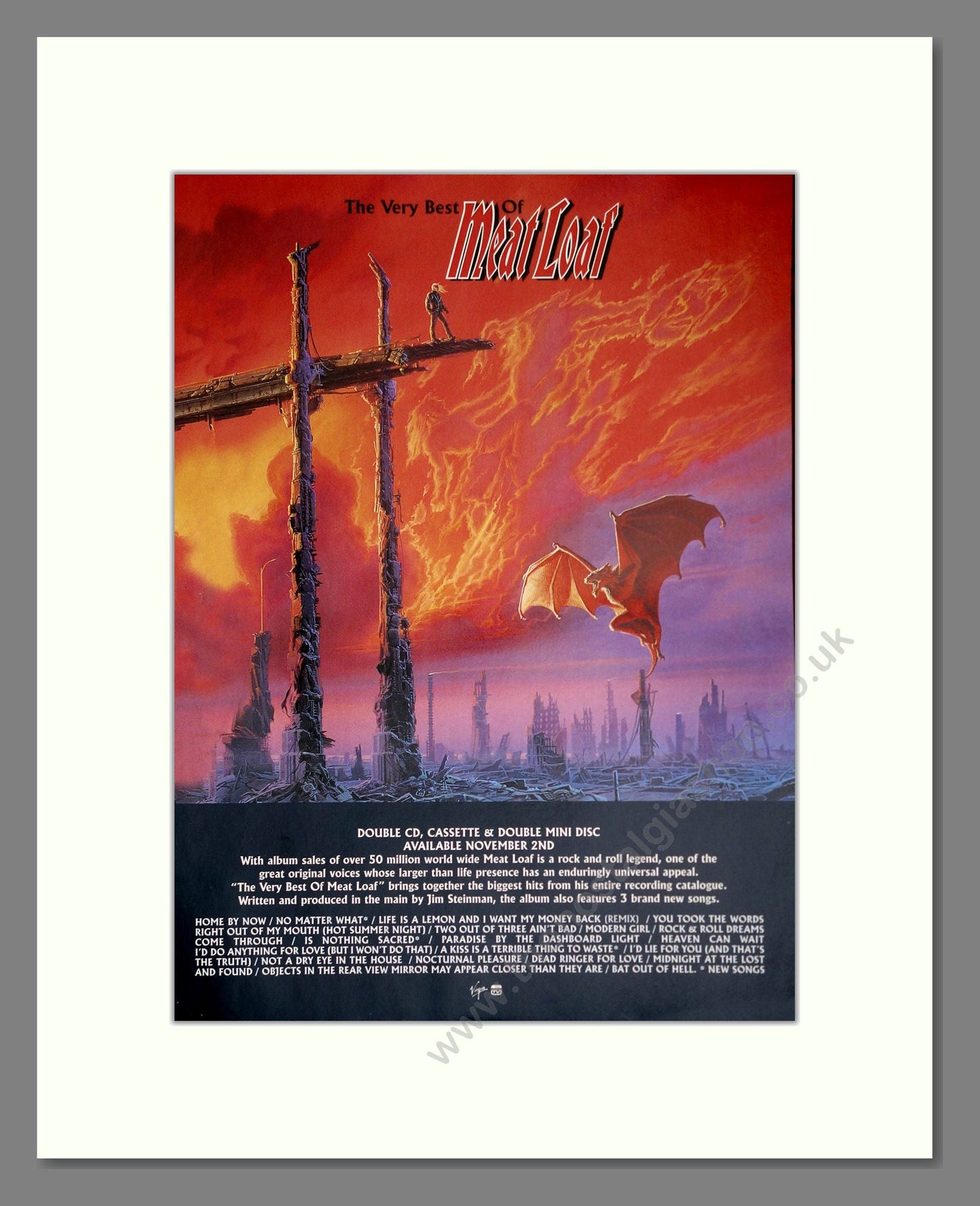 Meat Loaf - Best Of. Vintage Advert 1998 (ref AD63726)