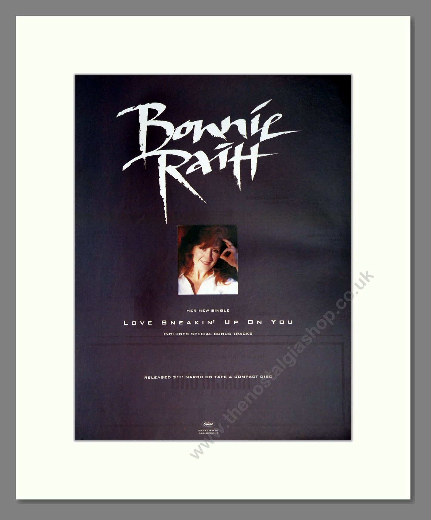 Bonnie Raitt - Love Sneakin Up On You. Vintage Advert 1994 (ref AD63733)