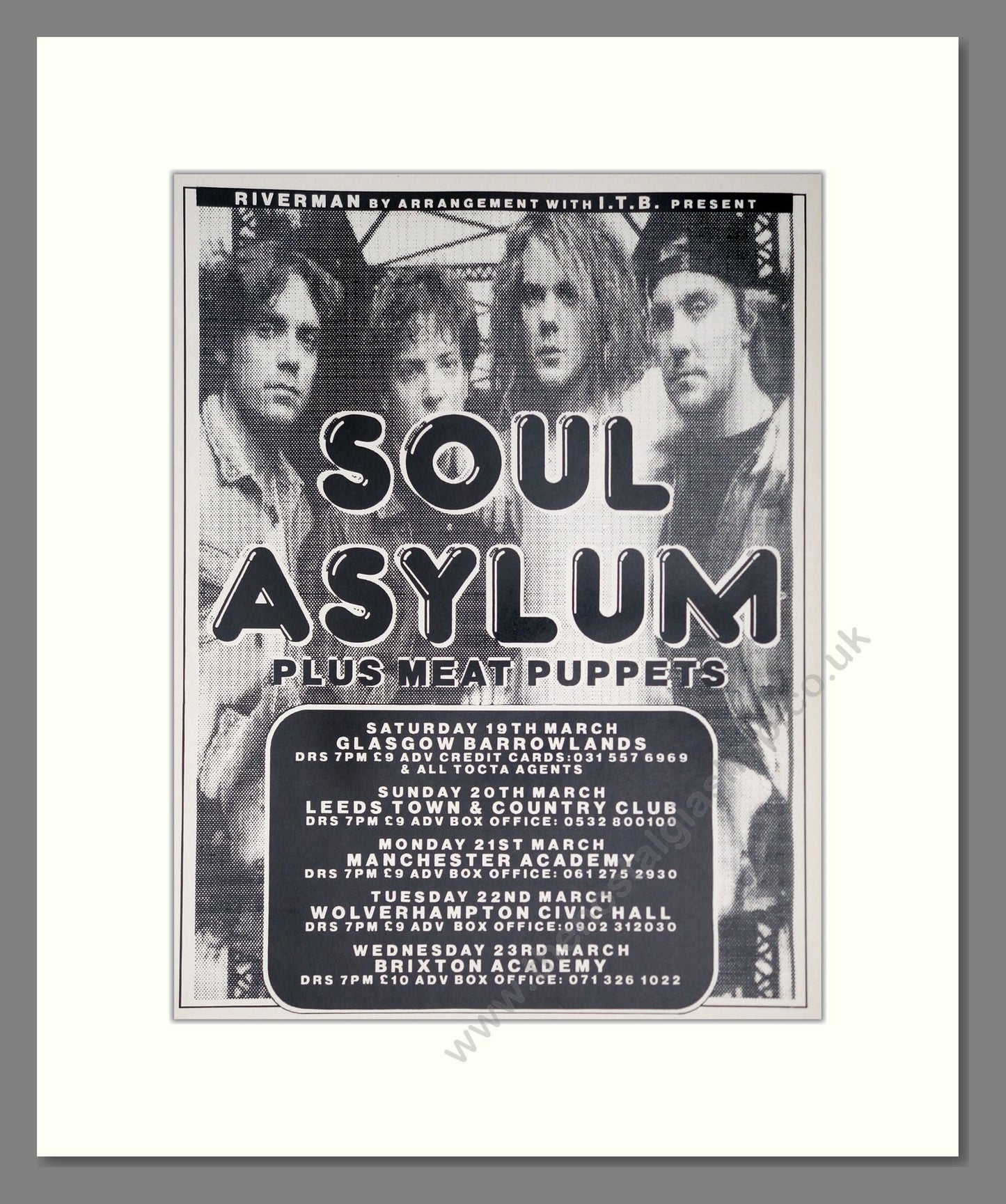 Soul Asylum - UK Tour. Vintage Advert 1994 (ref AD63742)