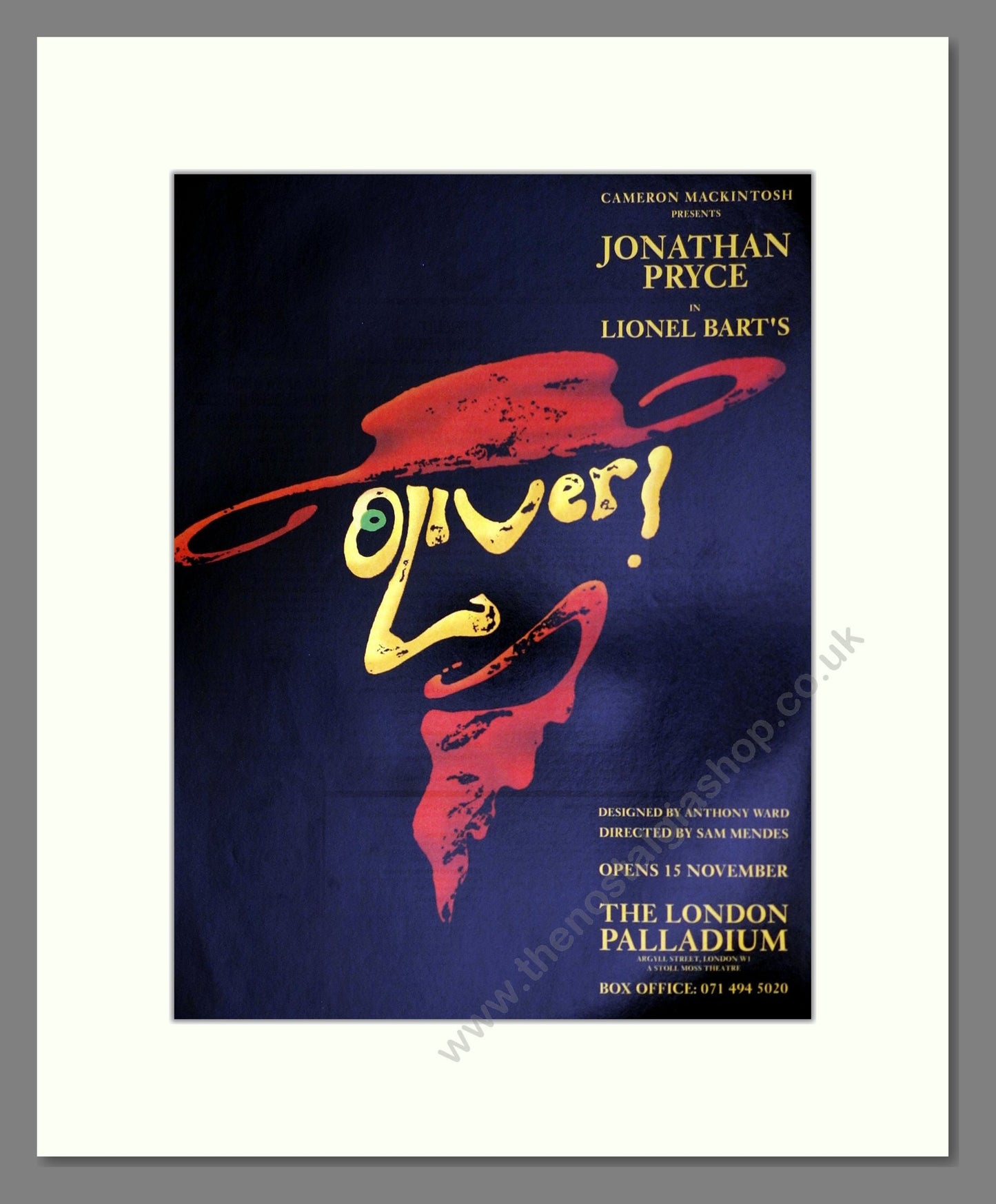 Oliver (Musical) - At The London Palladium. Vintage Advert 1994 (ref AD63743)