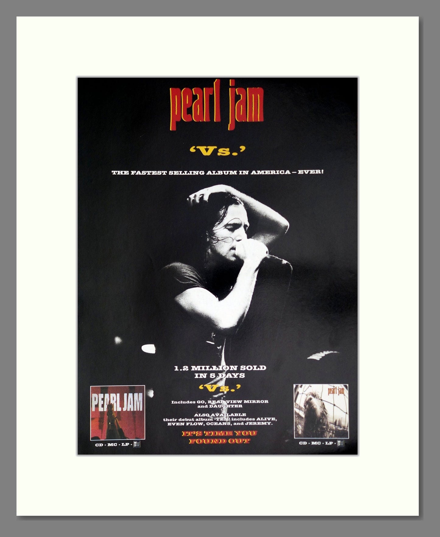 Pearl Jam - Vs. Vintage Advert 1994 (ref AD63753)