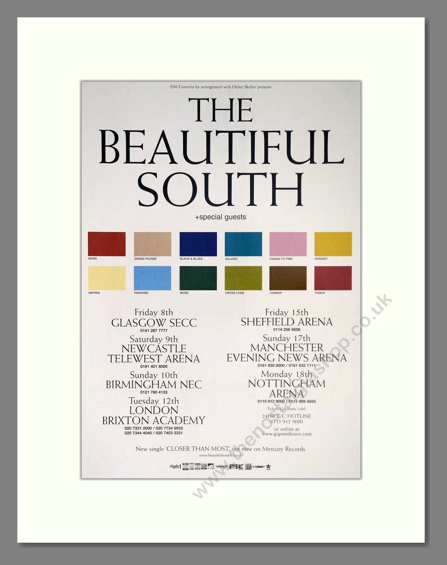 Beautiful South (The) - UK Tour. Vintage Advert 2000 (ref AD63770)