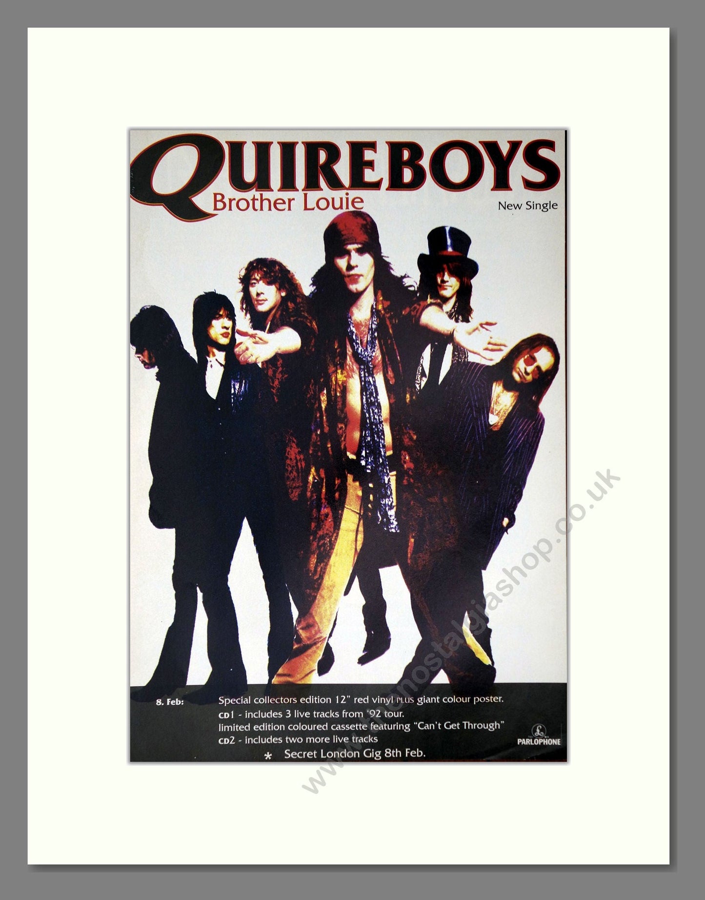 Quireboys - Brother Louie. Vintage Advert 1993 (ref AD63802)