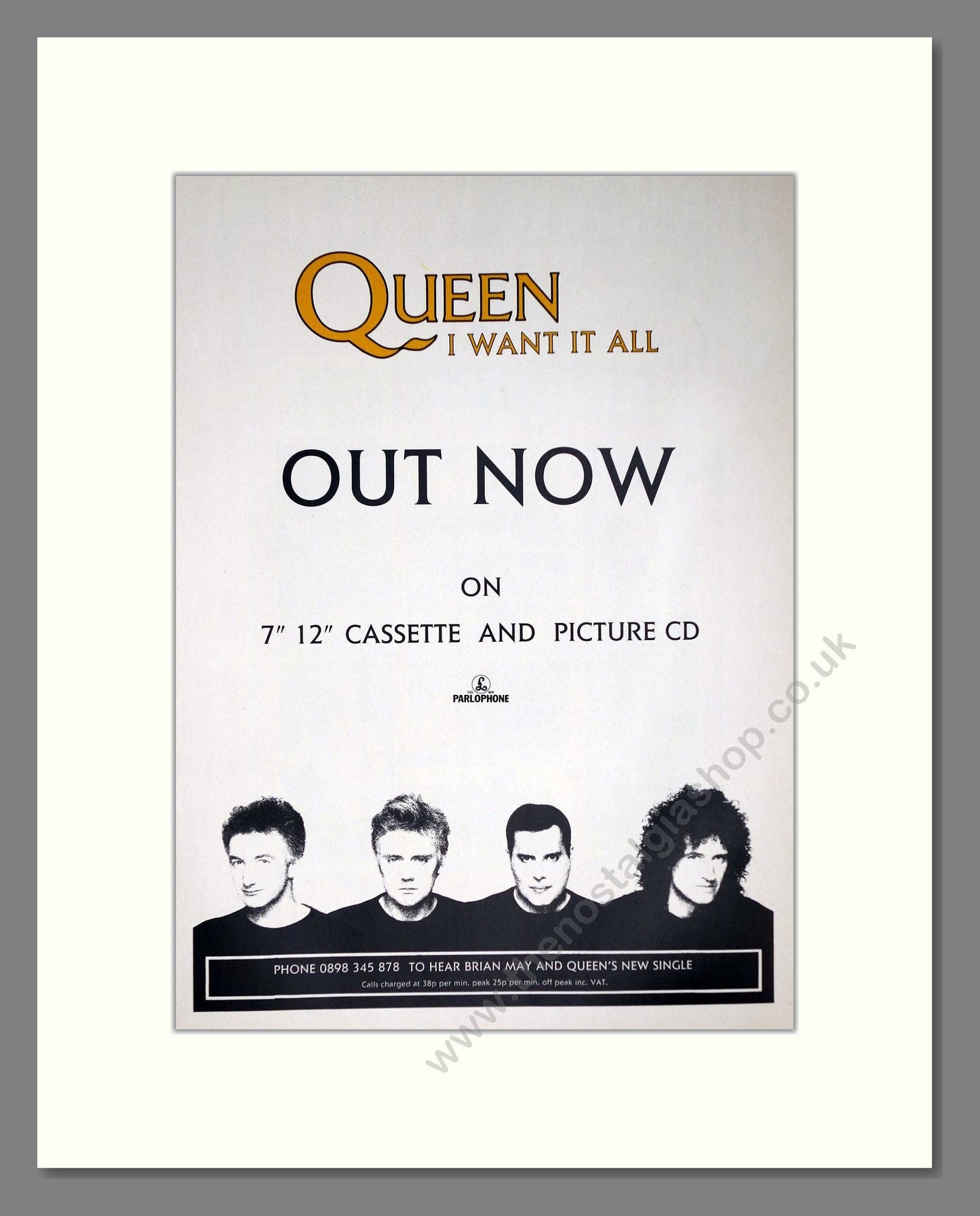 Queen - I Want It All. Vintage Advert 1989 (ref AD63812)